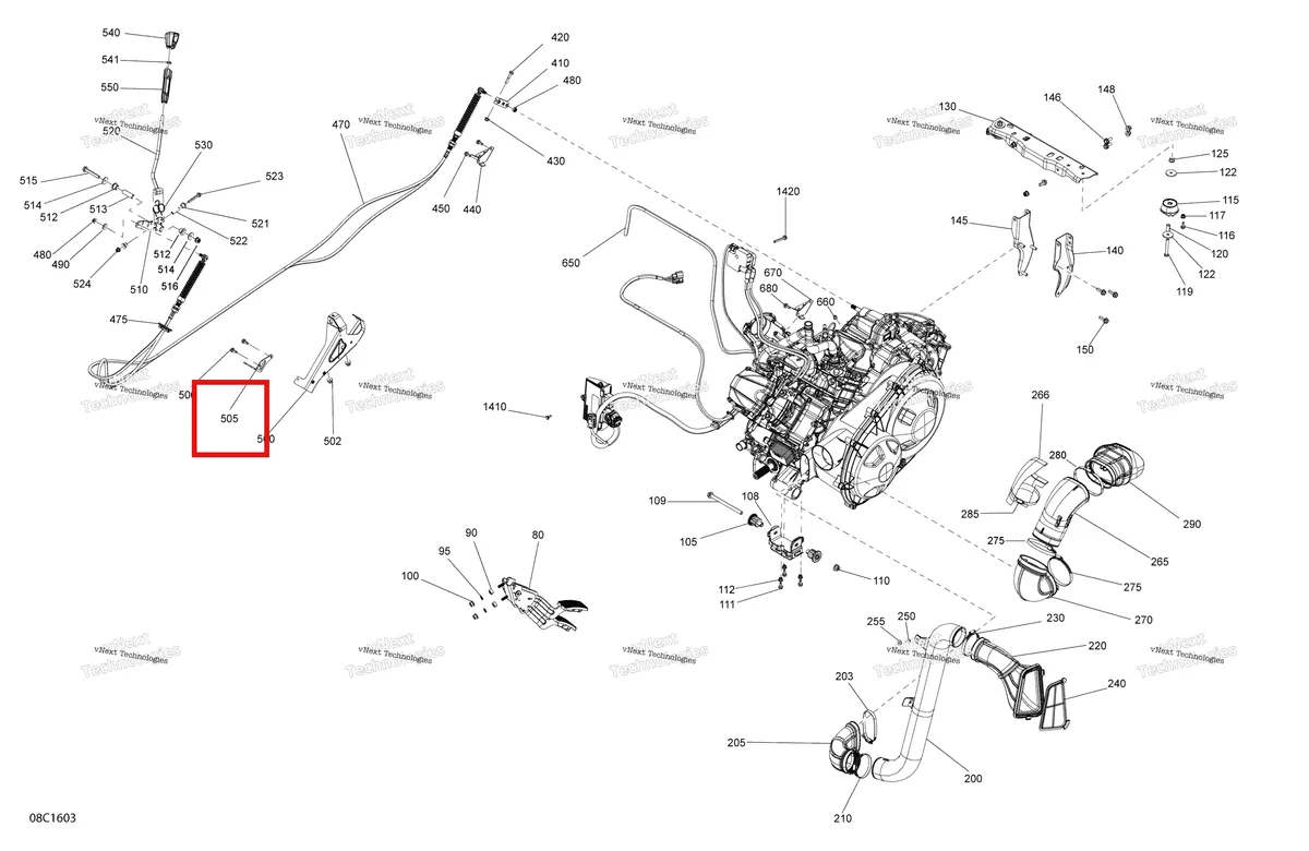 Деталь 707001873 на схеме узла 2016 Can-Am TRAXTER HD8 Engine And Engine Support