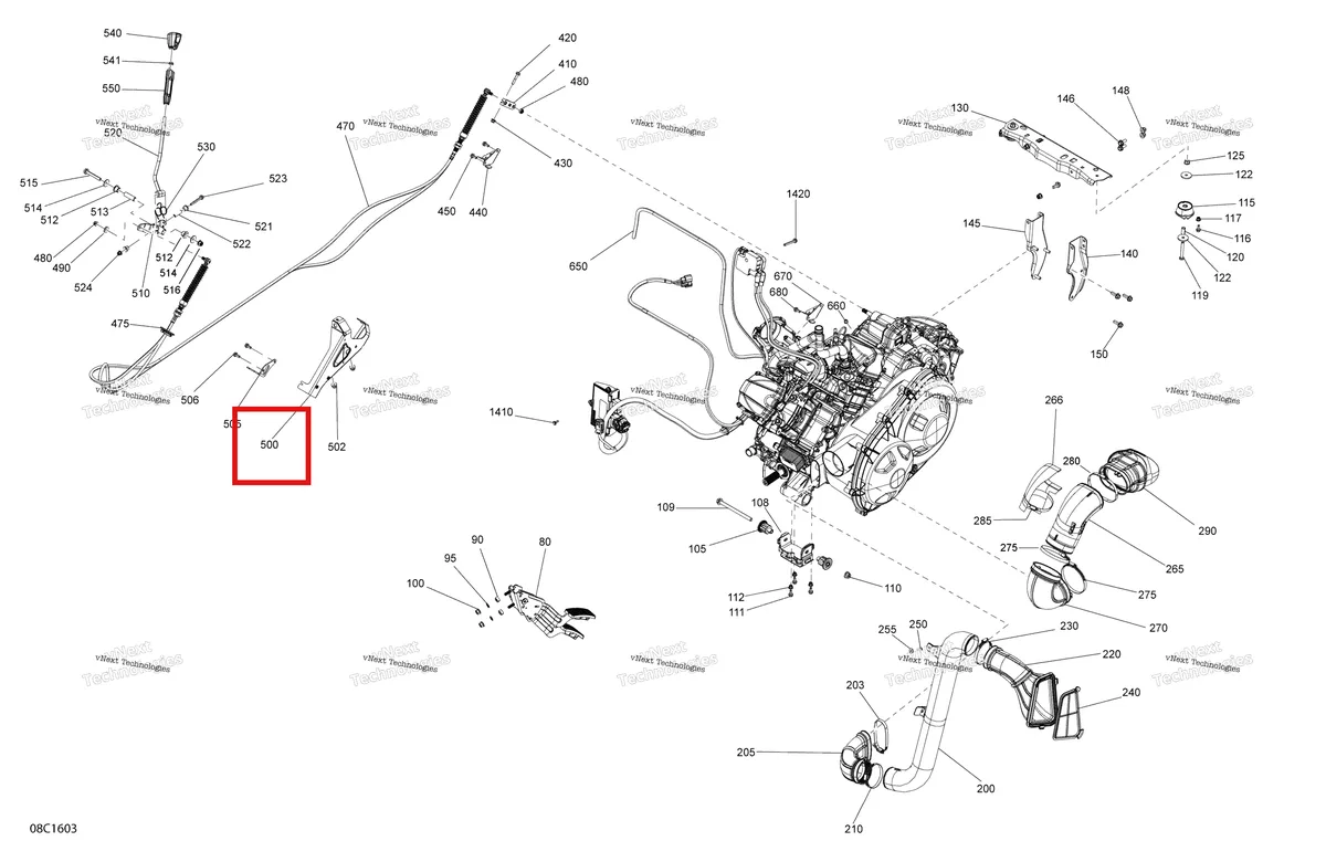 Деталь 707001900 на схеме узла 2016 Can-Am TRAXTER HD8 Engine And Engine Support