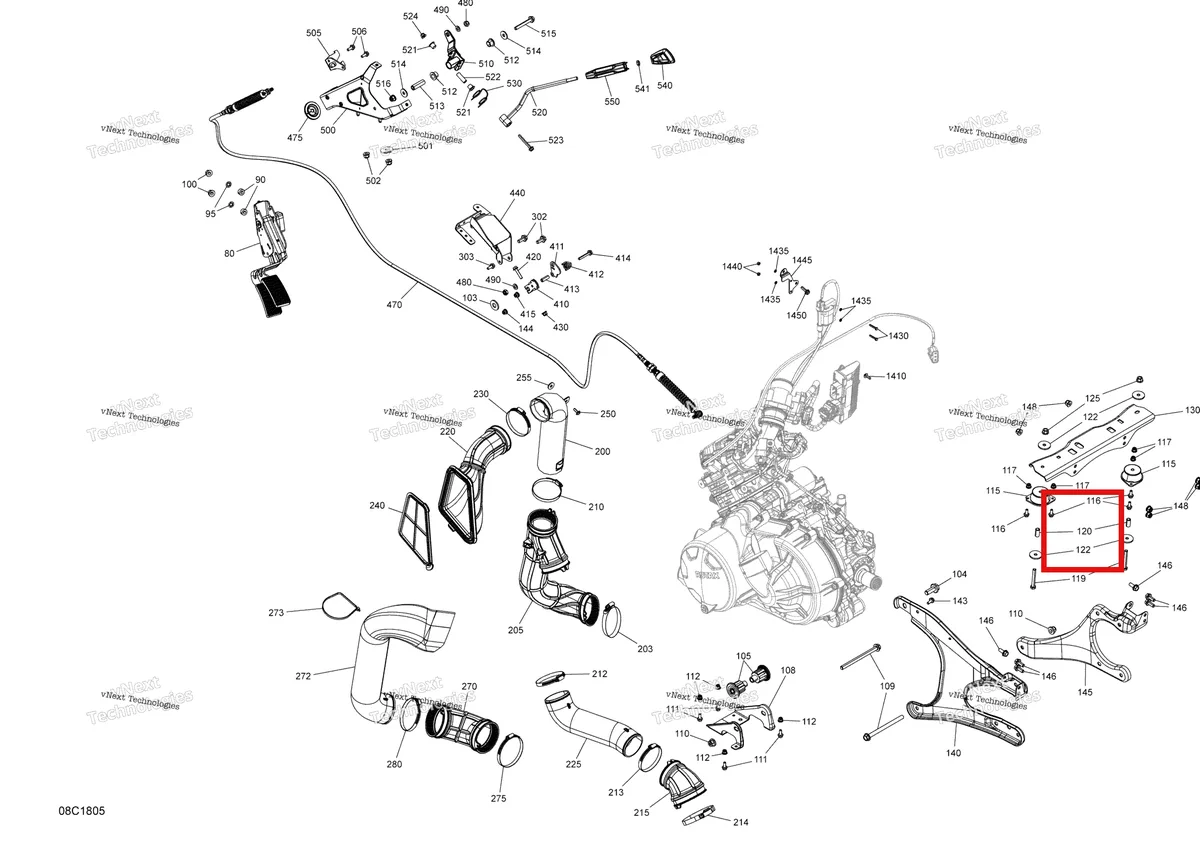 Деталь 707001908 на схеме узла 2018 Can-Am TRAXTER HD5 Engine Traxter Non Max Hd5