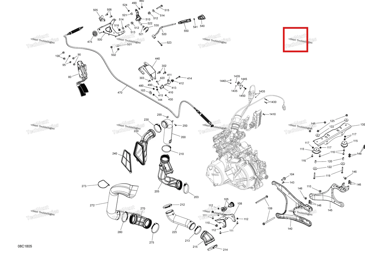 Деталь 707002005 на схеме узла 2018 Can-Am DEFENDER HD5 Engine Defender Non Max Hd5