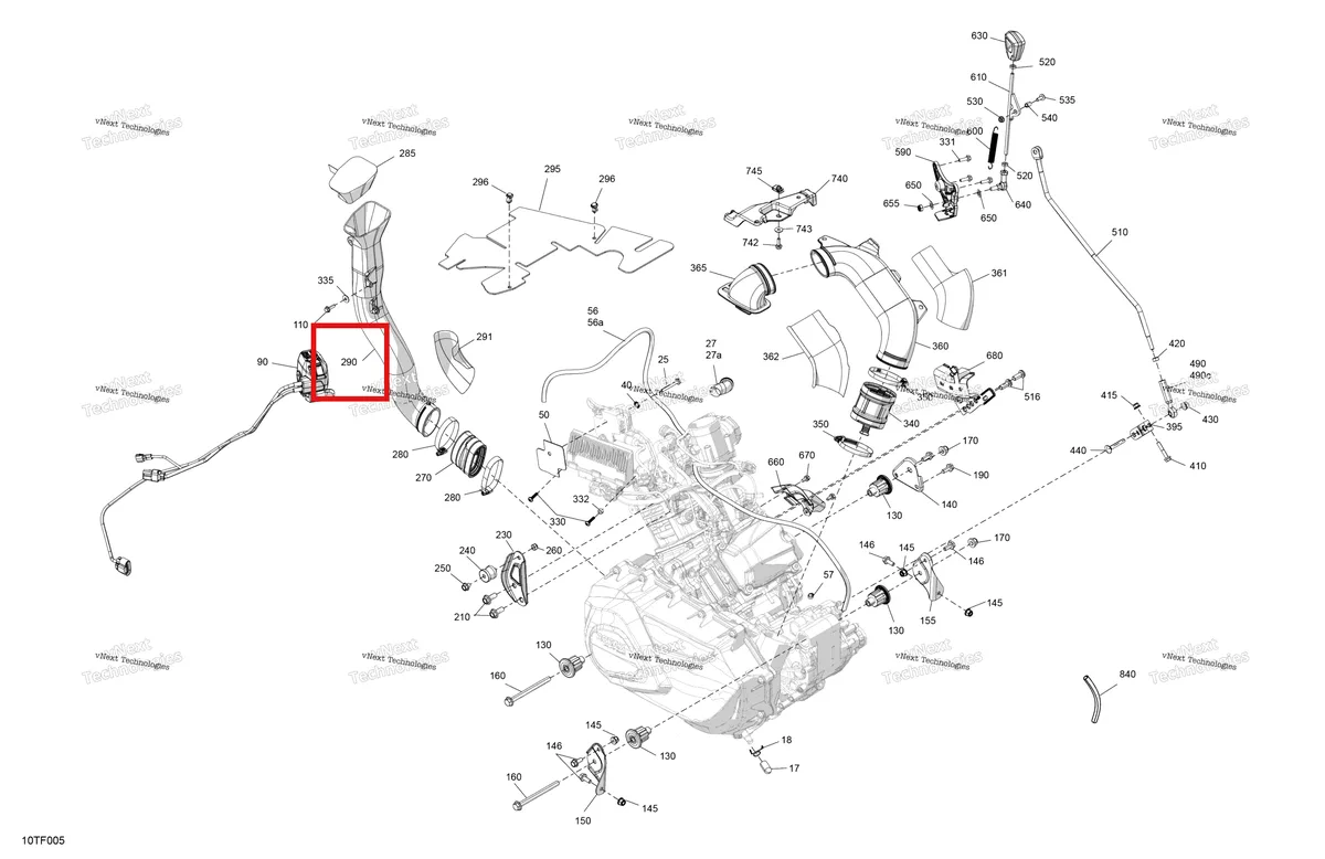 Деталь 707002073 на схеме узла 2026 Can-Am RENEGADE - 4X4 - XXC - 1000R EFI - 5VTB - Catalyst Gray Engine - System
