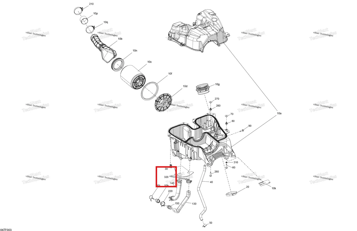 Деталь 707002106 на схеме узла 2026 Can-Am RENEGADE - 4X4 - XMR - 1000R EFI - 5UTA - Hyper Silver Engine - Air Intake