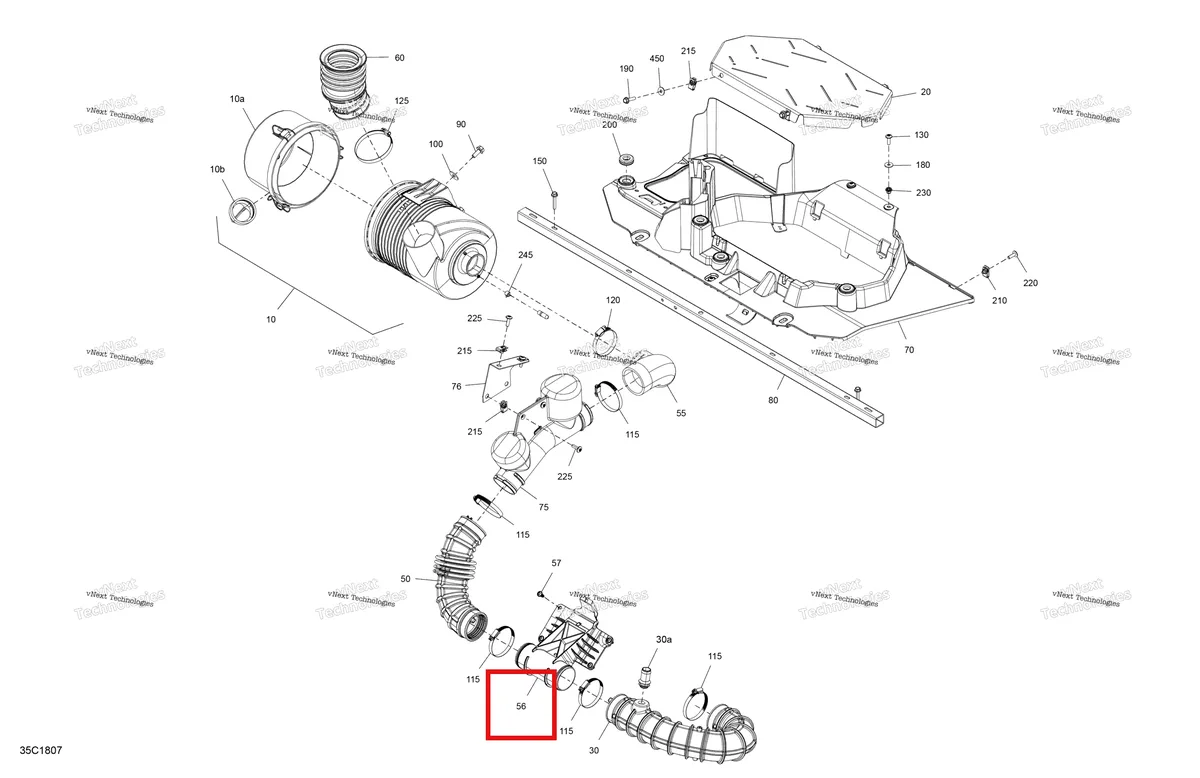 Деталь 707002209 на схеме узла 2018 Can-Am Maverick X3 900HO Air Intake