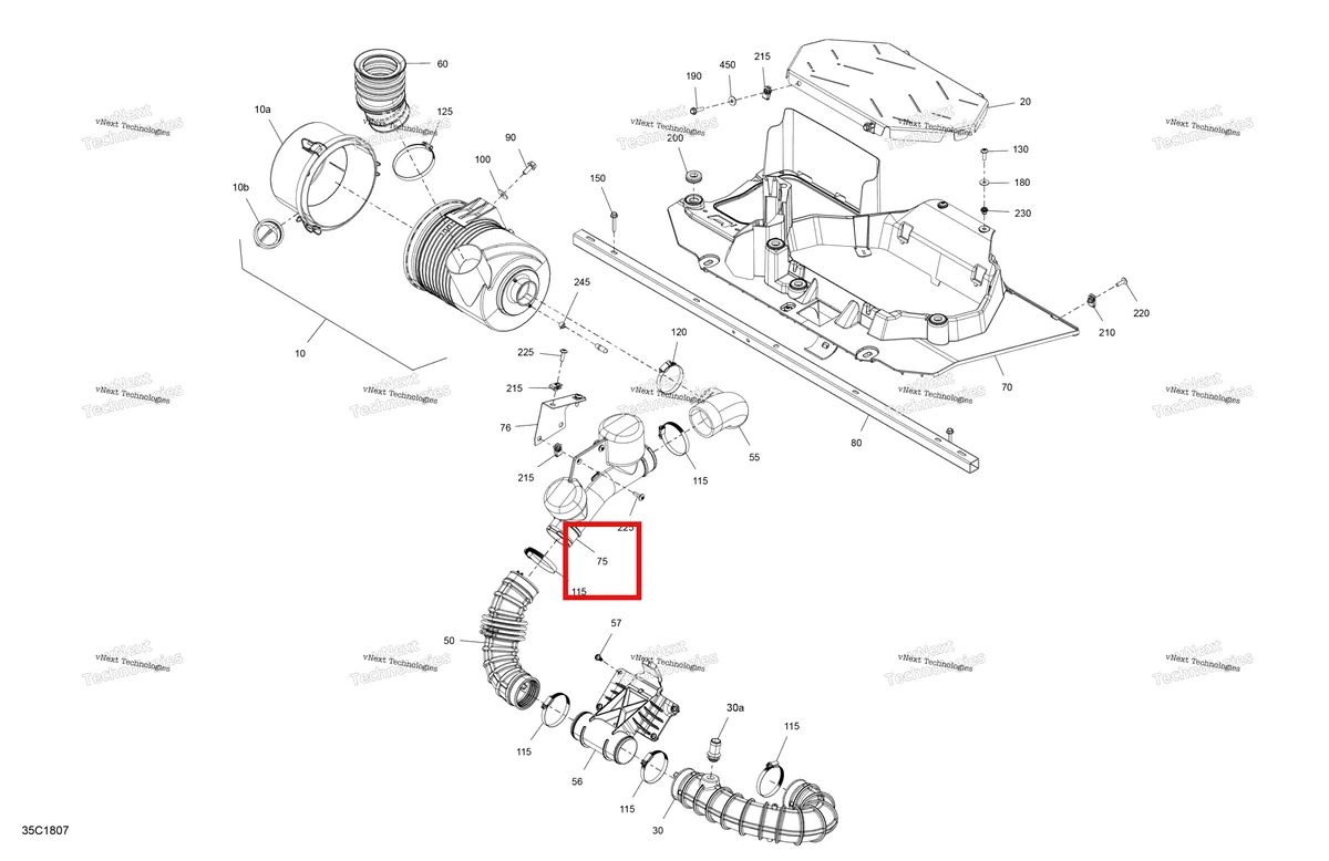 Деталь 707002232 на схеме узла 2018 Can-Am Maverick X3 900HO Air Intake