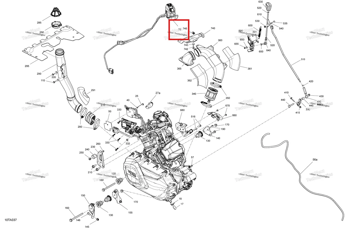 Деталь 707002353 на схеме узла 2021 Can-Am Outlander MAX 850 EFI - XT XTP North Edition Engine - System