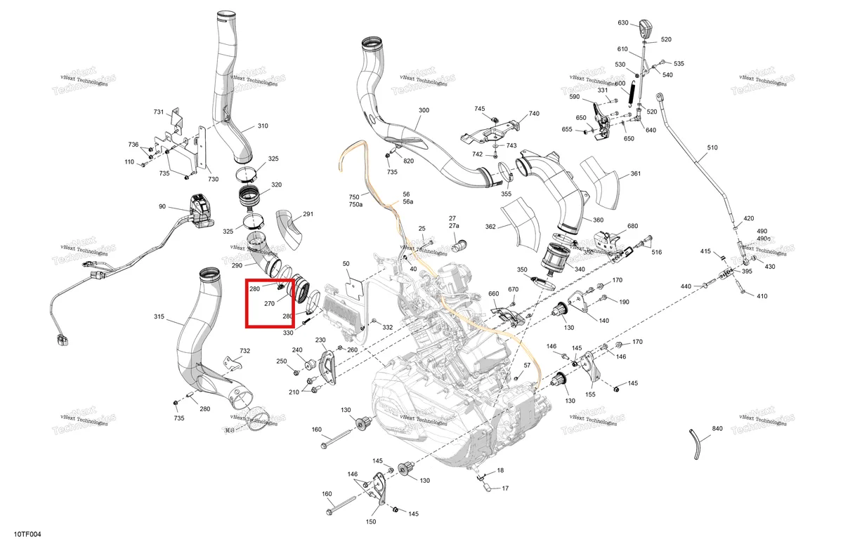 Деталь 707002585 на схеме узла 2026 Can-Am RENEGADE - 4X4 - XMR - 1000R EFI - 5UTB - Scandi Blue Engine - System