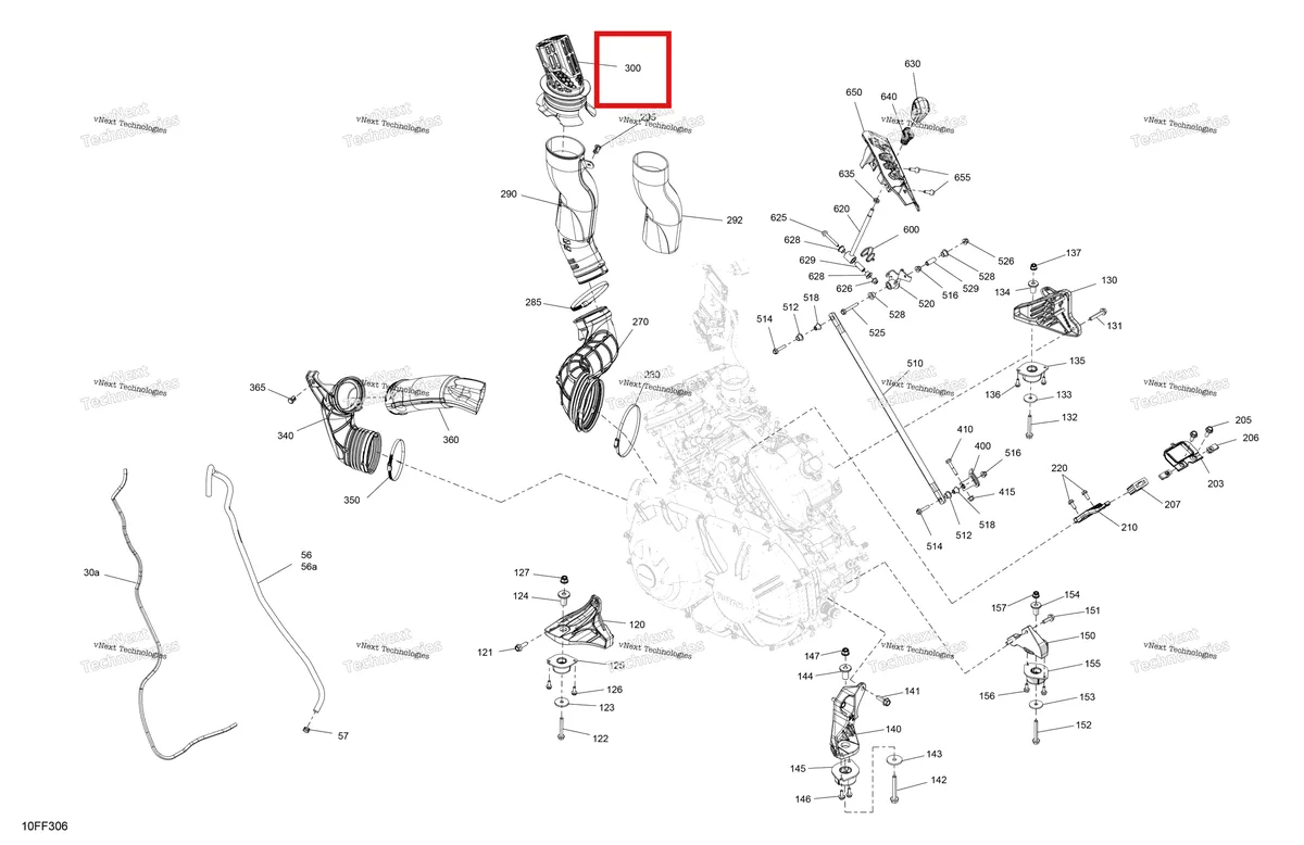 Деталь 707002628 (Переходник воздуховод дюйм Can-Am Outlander 4x4 XT 1000R (2025) (707002628)) на схеме узла 2026 Can-Am OUTLANDER - 4X4 - BACKCOUNTRY - 1000R - 4NTE - Dark Camo Engine - System