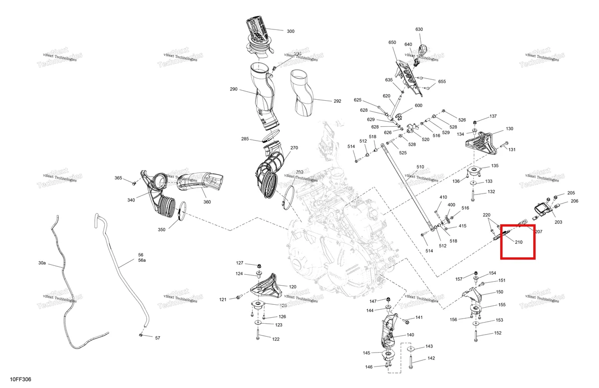 Деталь 707002755 (Двигатель упор Can-Am Outlander 4x4 XT 1000R (2025) (707002755)) на схеме узла 2026 Can-Am OUTLANDER - 4X4 - BACKCOUNTRY - 1000R - 4NTE - Dark Camo Engine - System