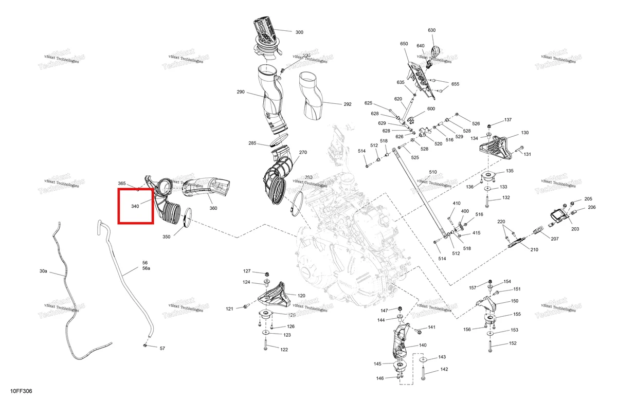 Деталь 707002931 (Adaptor Can-Am Outlander 4x4 XT 1000R (2025) (707002931)) на схеме узла 2026 Can-Am OUTLANDER - 4X4 - BACKCOUNTRY - 1000R - 4NTE - Dark Camo Engine - System