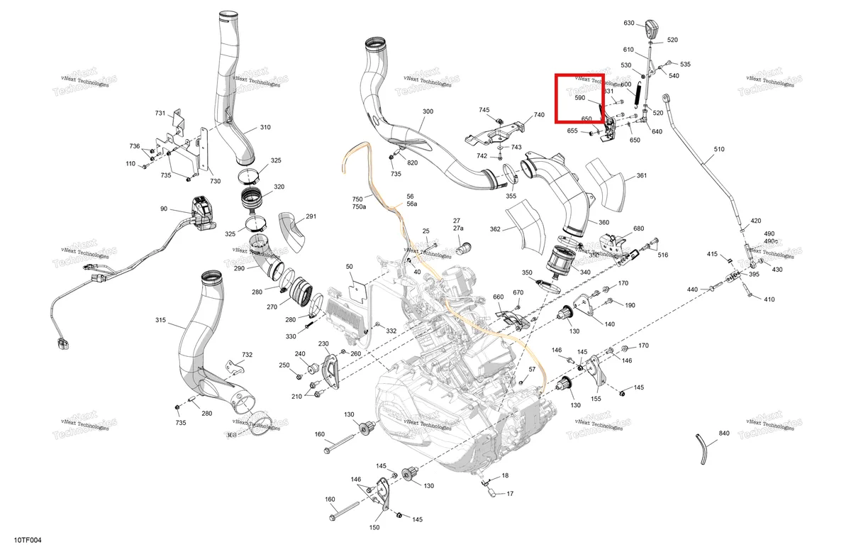 Деталь 707003054 на схеме узла 2026 Can-Am RENEGADE - 4X4 - XMR - 1000R EFI - 5UTB - Scandi Blue Engine - System