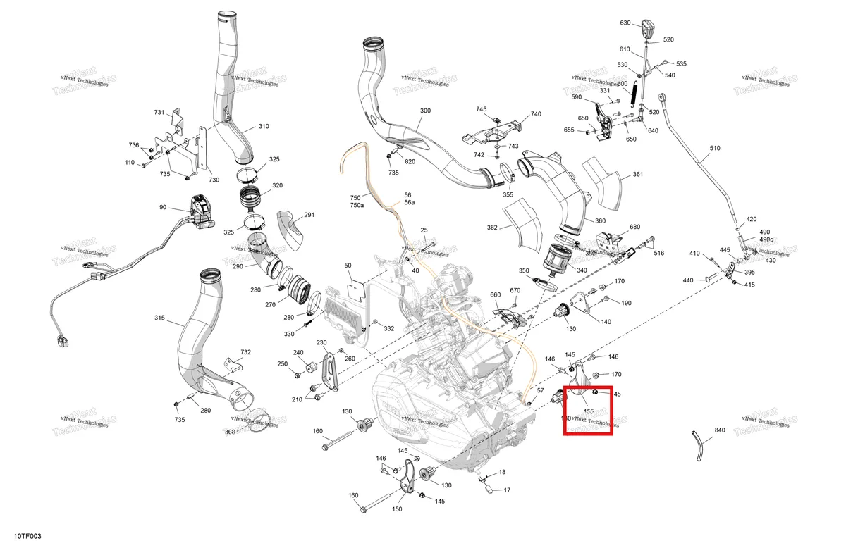 Деталь 707003324 на схеме узла 2026 Can-Am RENEGADE - 4X4 - XMR - 650 EFI - 5TTA - Catalyst Gray Engine - System
