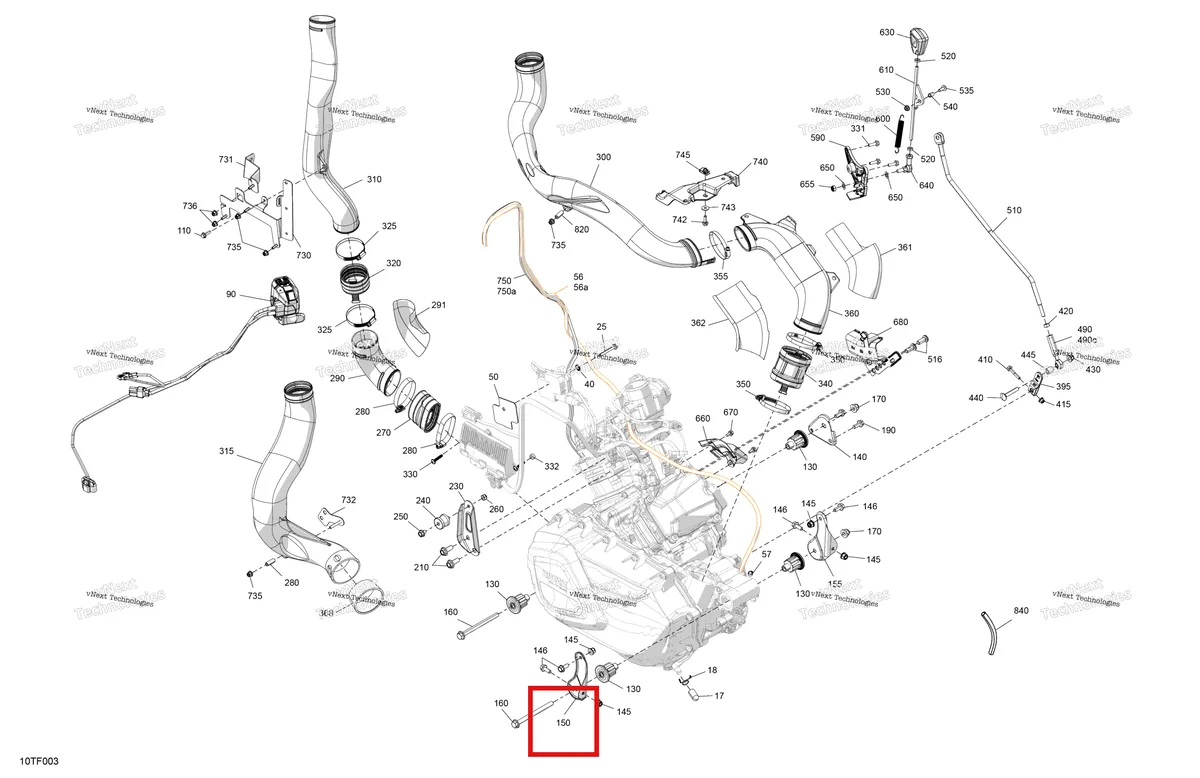 Деталь 707003325 на схеме узла 2026 Can-Am RENEGADE - 4X4 - XMR - 650 EFI - 5TTA - Catalyst Gray Engine - System