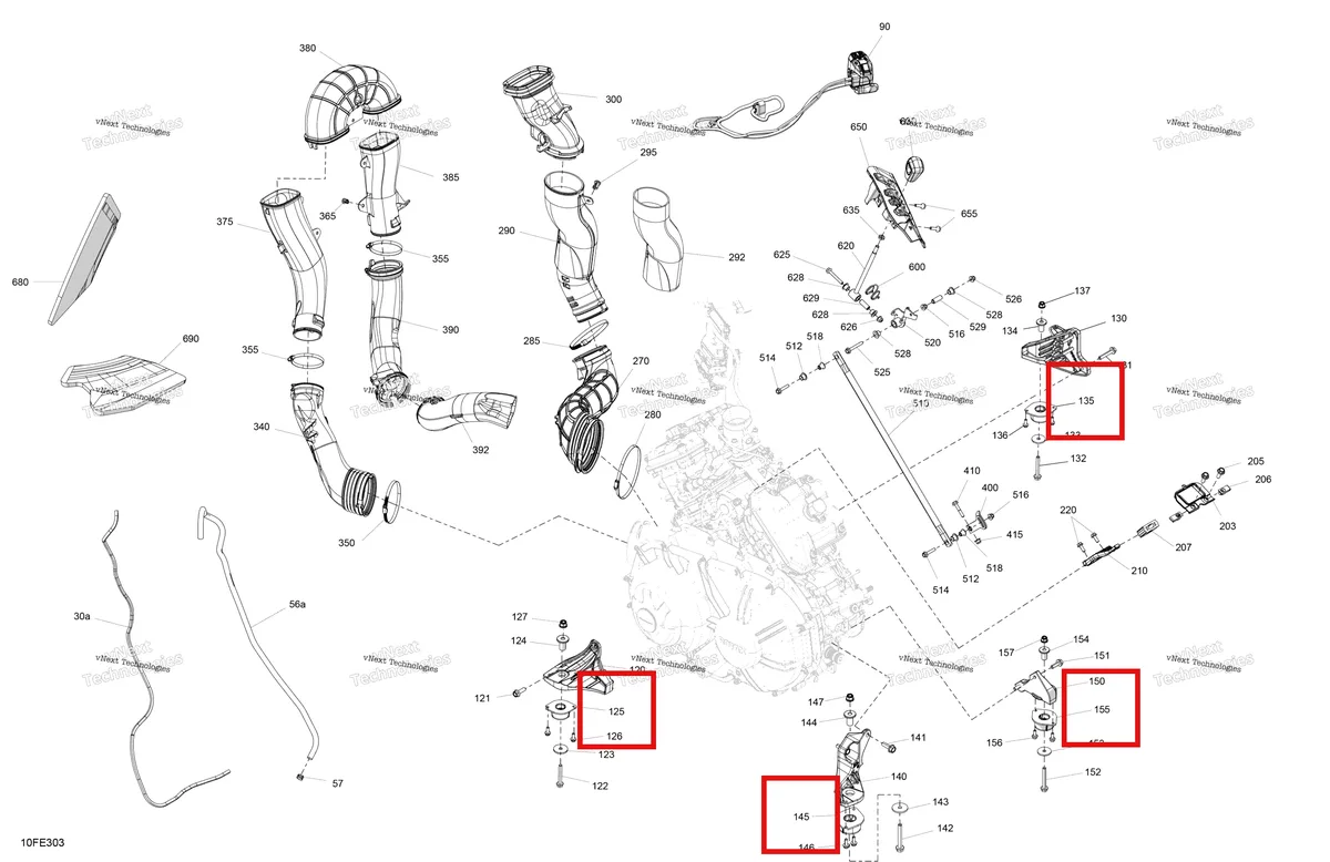 Деталь 707003478 (Резиновая опора Can-Am Outlander 4x4 XT 1000R (2025) (707003478)) на схеме узла 2025 Can-Am OUTLANDER - 4X4 - XMR - 1000R - 4LSA - Hyper Silver Engine - System