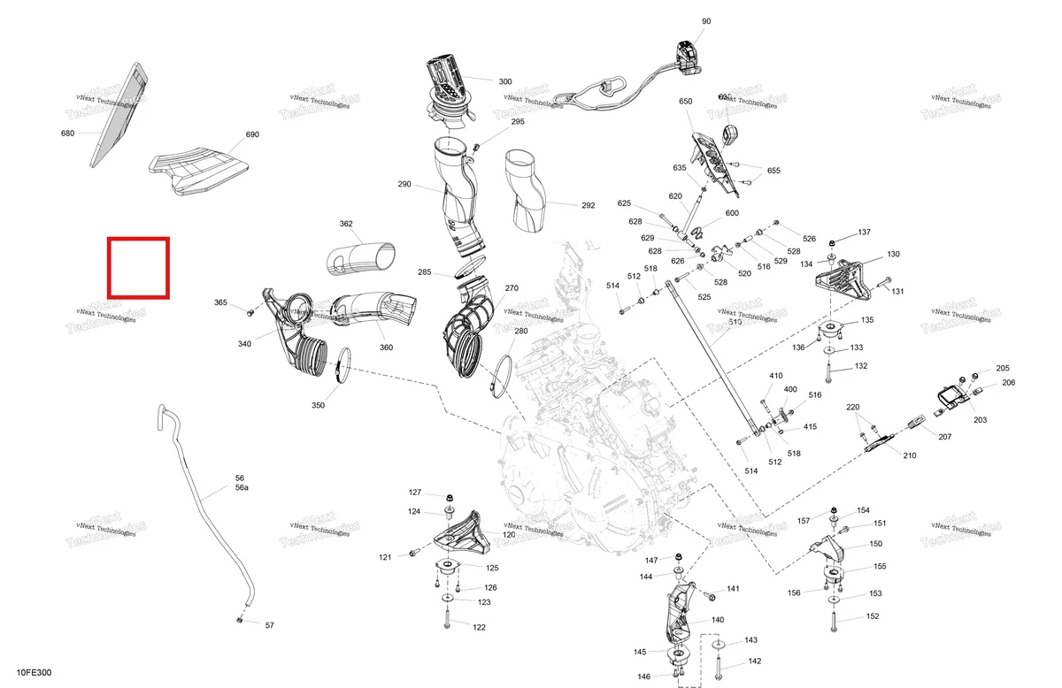 Деталь 707003634 (Теплозащитный экран Can-Am Outlander 4x4 XT 1000R (2025) (707003634)) на схеме узла 2025 Can-Am OUTLANDER - 4X4 - DPS - 1000R - 4DSA - Granite Grey Engine - System