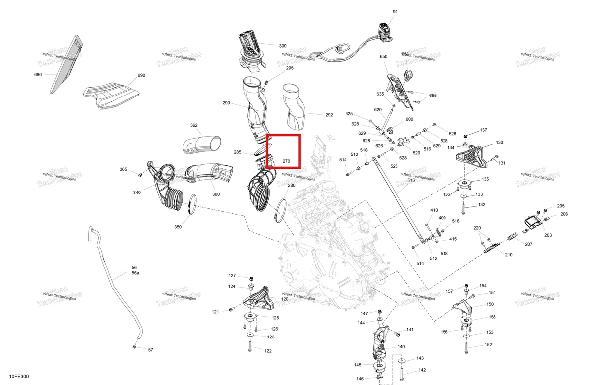 Деталь 707003635 (Теплозащитный экран Can-Am Outlander 4x4 XT 1000R (2025) (707003635)) на схеме узла 2025 Can-Am OUTLANDER - 4X4 - DPS - 1000R - 4DSA - Granite Grey Engine - System