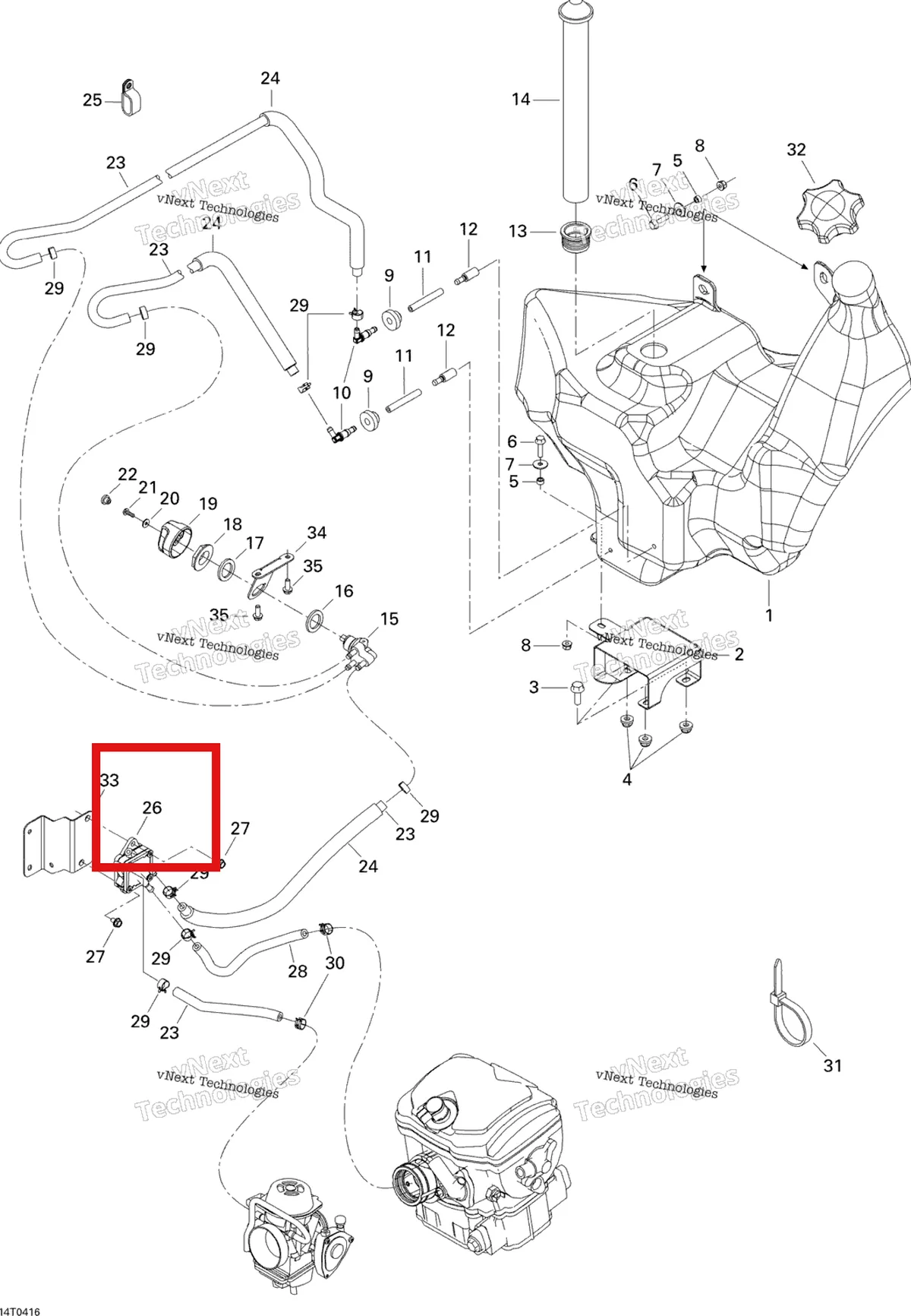 Деталь 707200000 на схеме узла 2004 Can-Am Quest MAX Fuel System