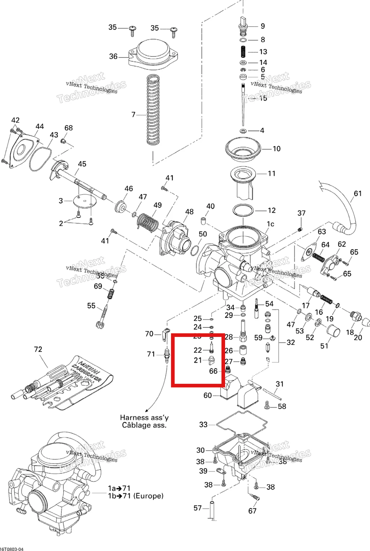 Деталь 707200004 на схеме узла 2008 Can-Am Outlander MAX 400 STD Carburetor