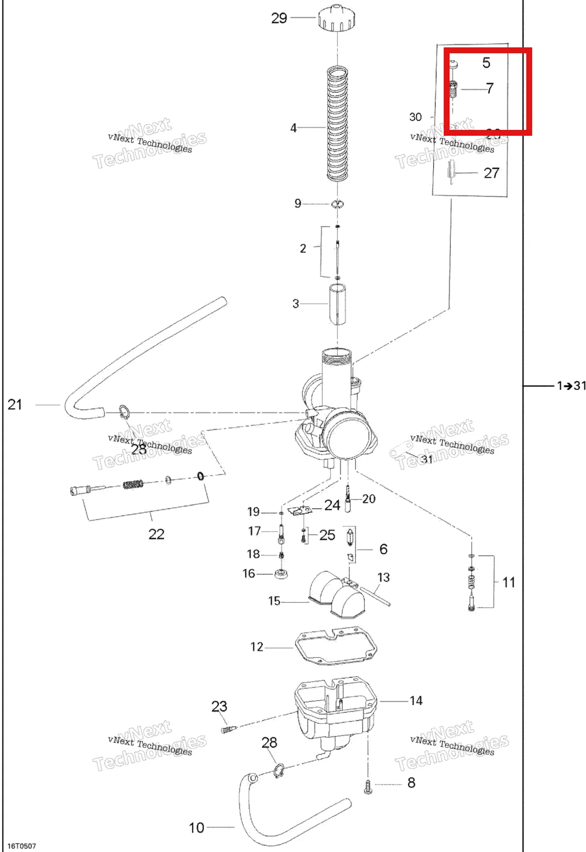 Деталь 707200009 на схеме узла 2005 Can-Am Rally 175 Carburetor