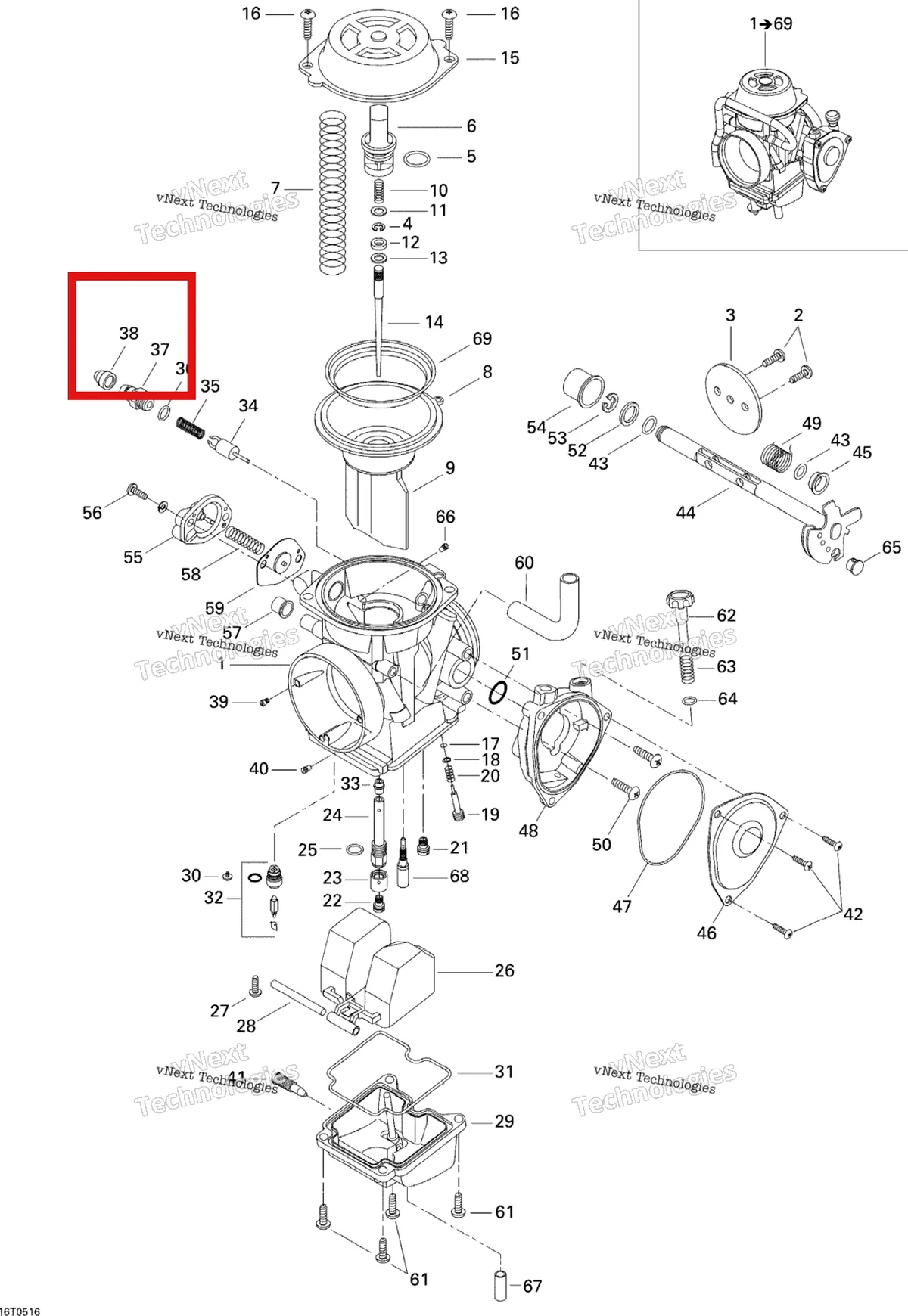 Деталь 707200010 на схеме узла Carburetor