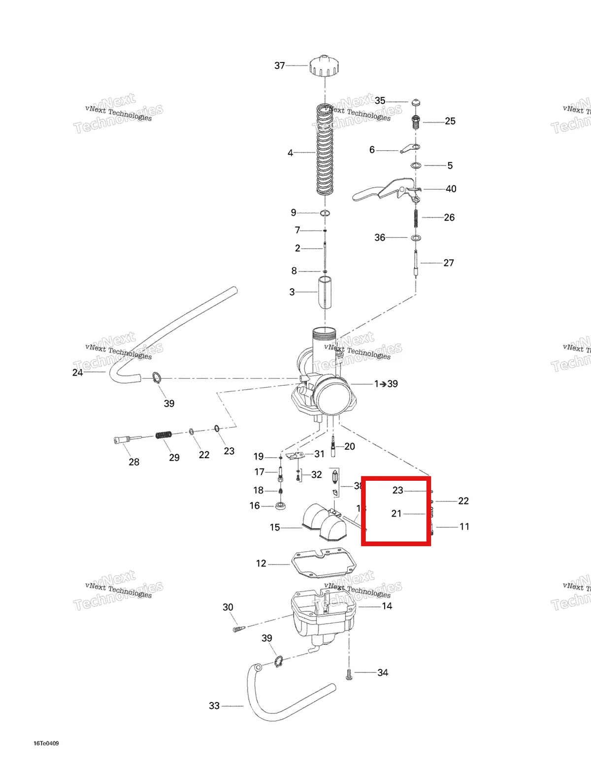 Деталь 707200017 на схеме узла 2004 Can-Am Rally 175 Carburetor