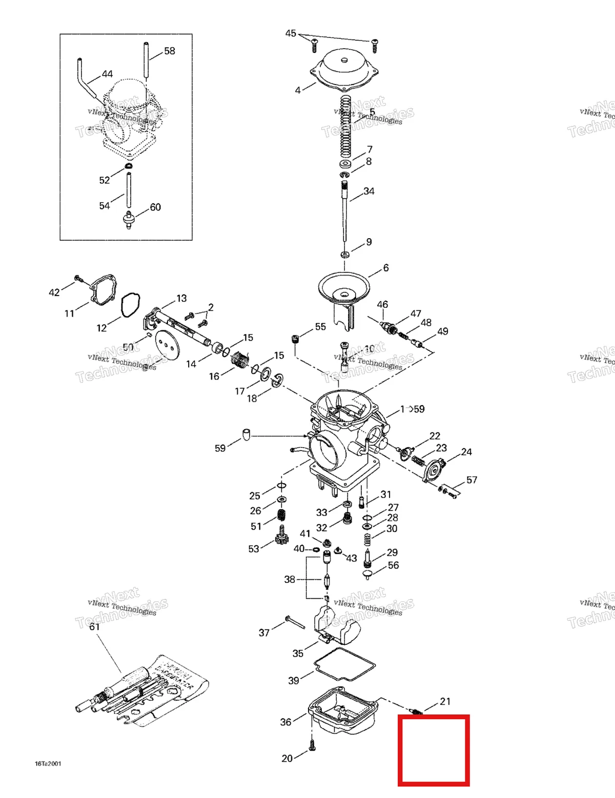 Деталь 707200029 на схеме узла 2000 Can-Am Traxter, 7400/7401 Carburetor