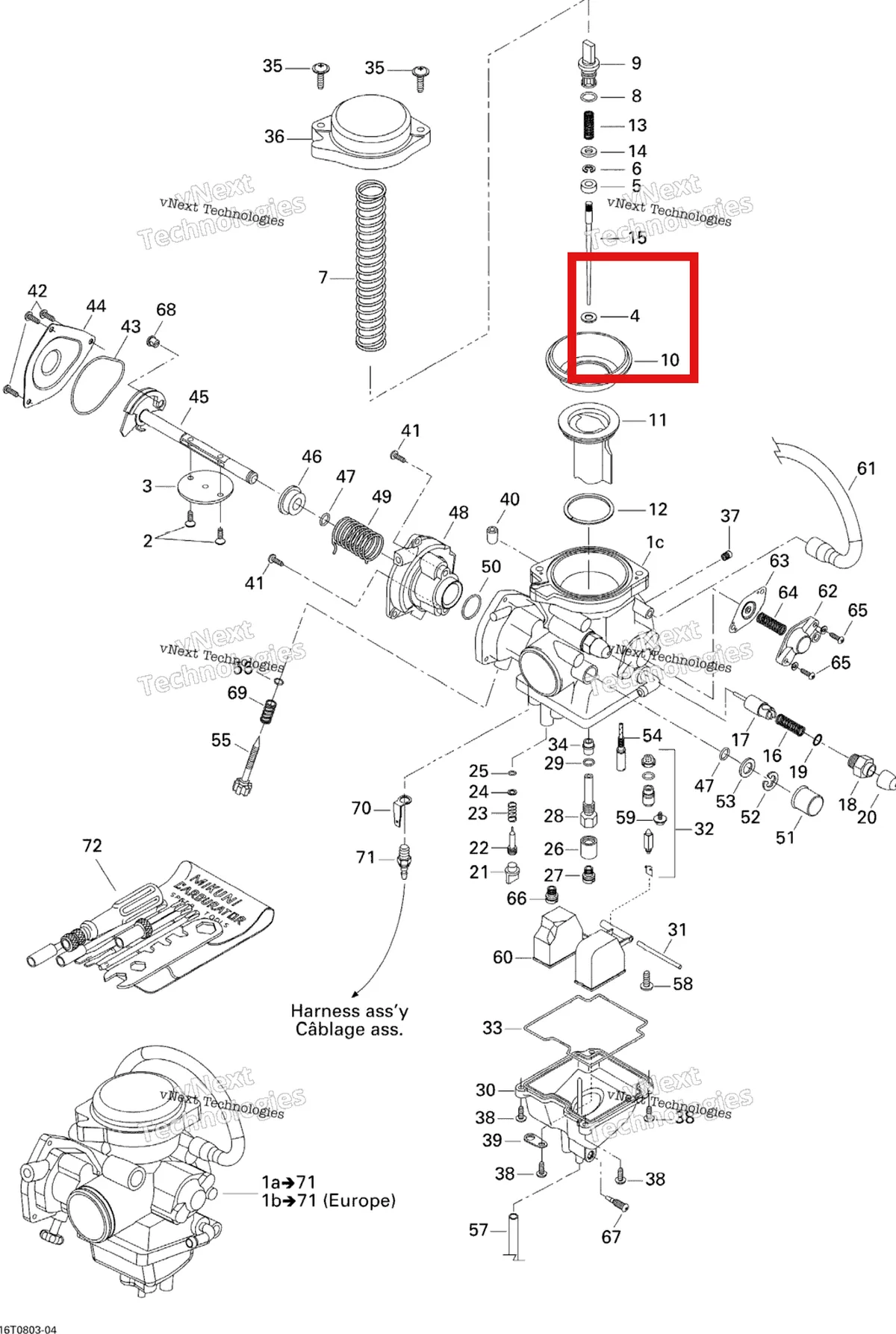 Деталь 707200064 на схеме узла 2008 Can-Am Outlander MAX 400 STD Carburetor