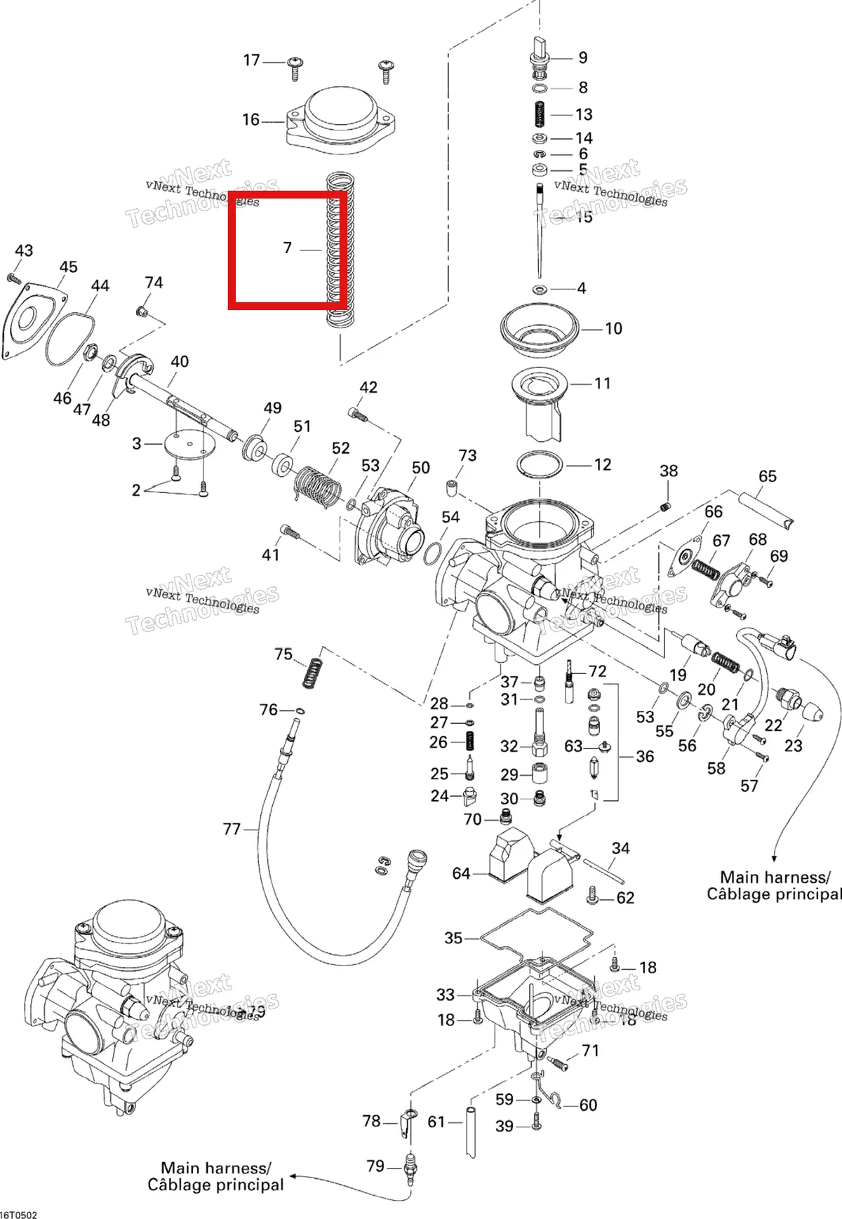 Деталь 707200066 на схеме узла 2005 Can-Am Traxter 5 Speed Carburetor