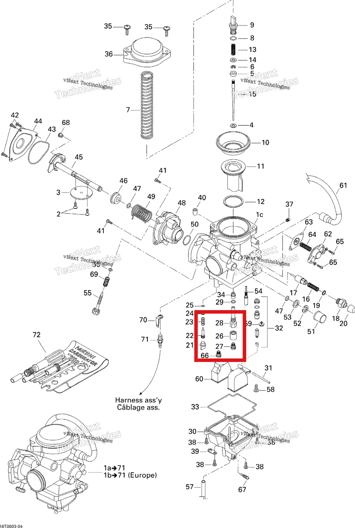 Деталь 707200079 на схеме узла 2008 Can-Am Outlander MAX 400 STD Carburetor