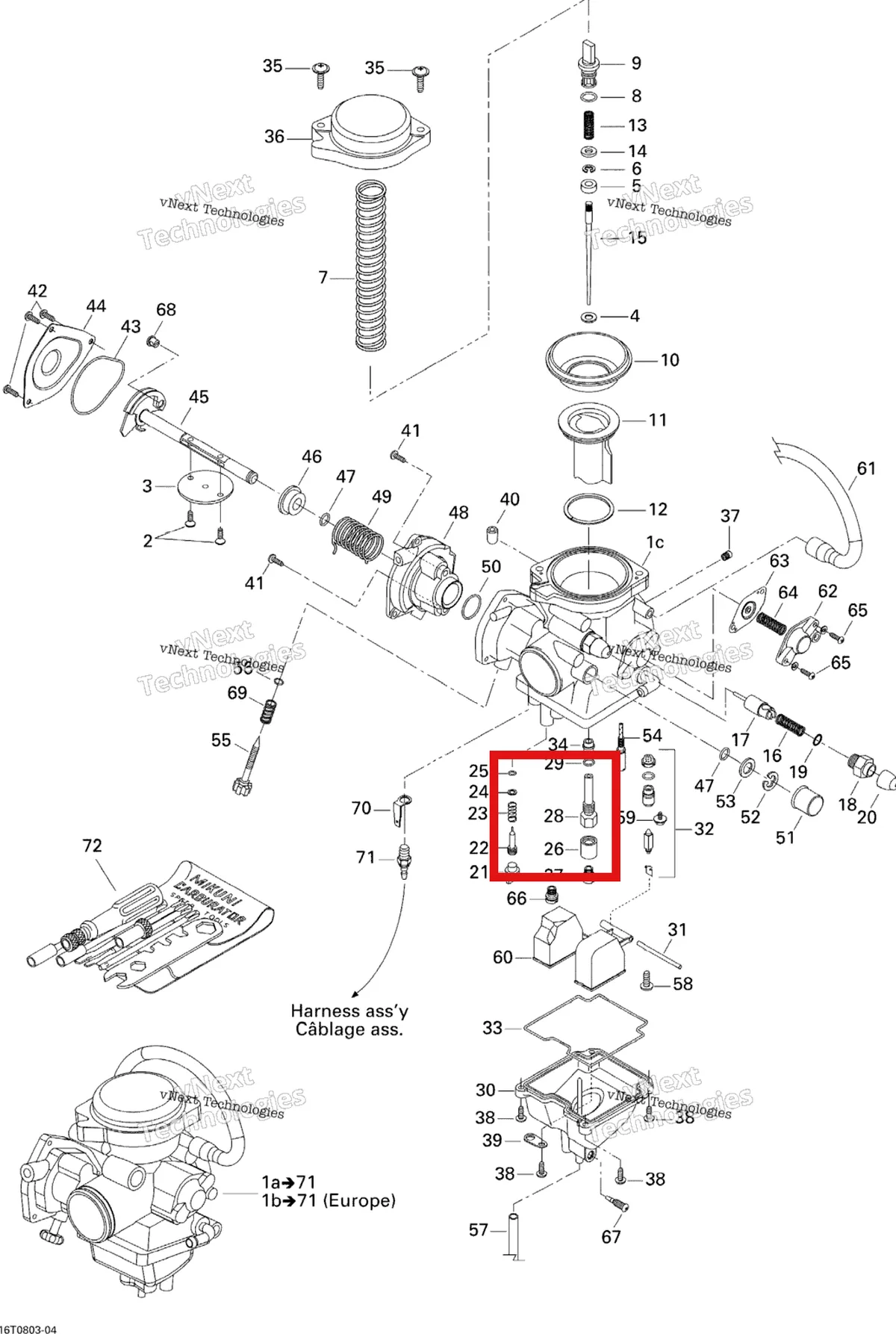 Деталь 707200080 на схеме узла 2008 Can-Am Outlander MAX 400 STD Carburetor