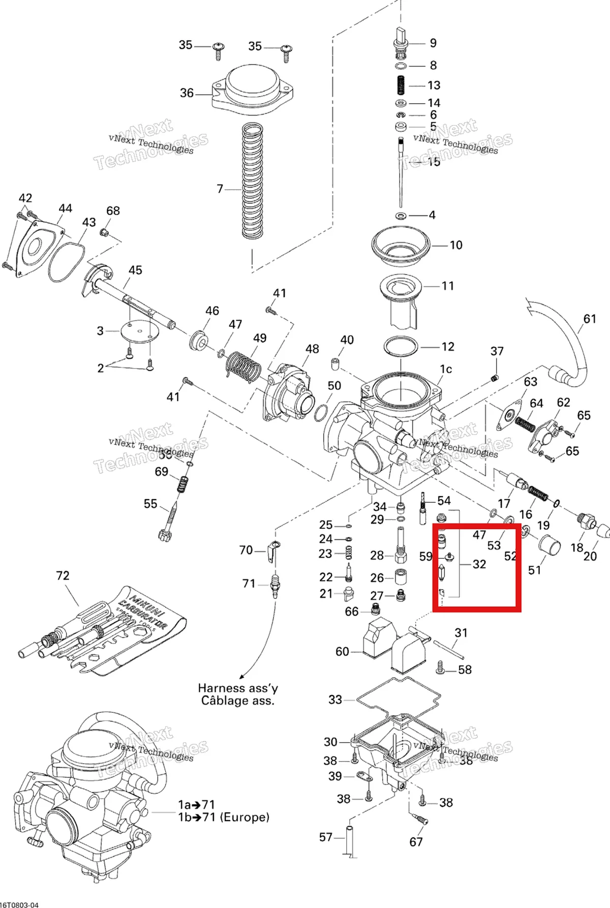 Деталь 707200082 на схеме узла 2008 Can-Am Outlander MAX 400 STD Carburetor