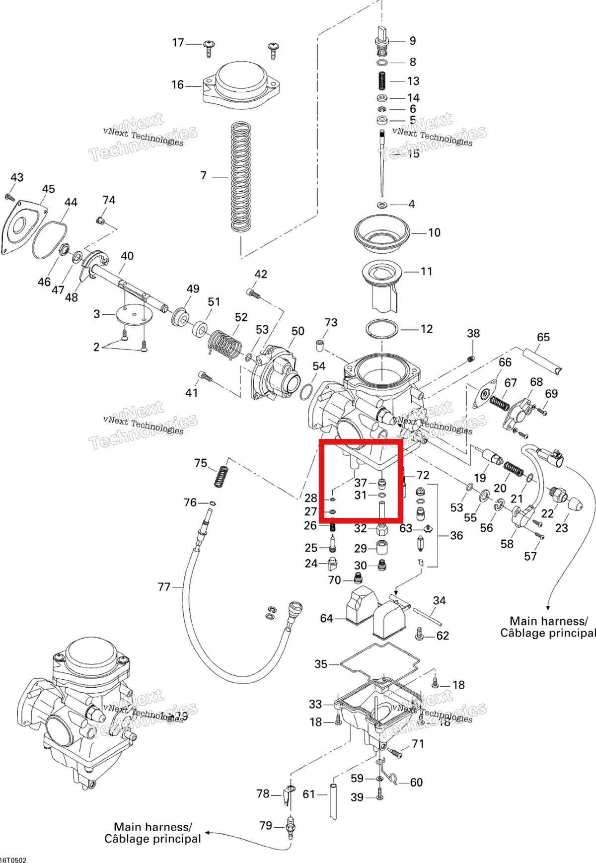 Деталь 707200084 на схеме узла 2005 Can-Am Traxter 5 Speed Carburetor