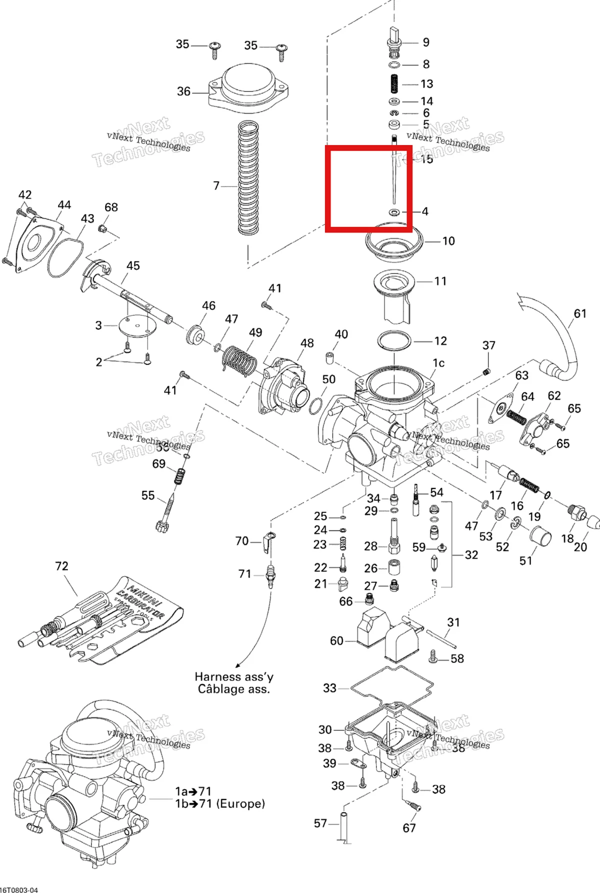 Деталь 707200086 на схеме узла 2008 Can-Am Outlander 400 STD Carburetor