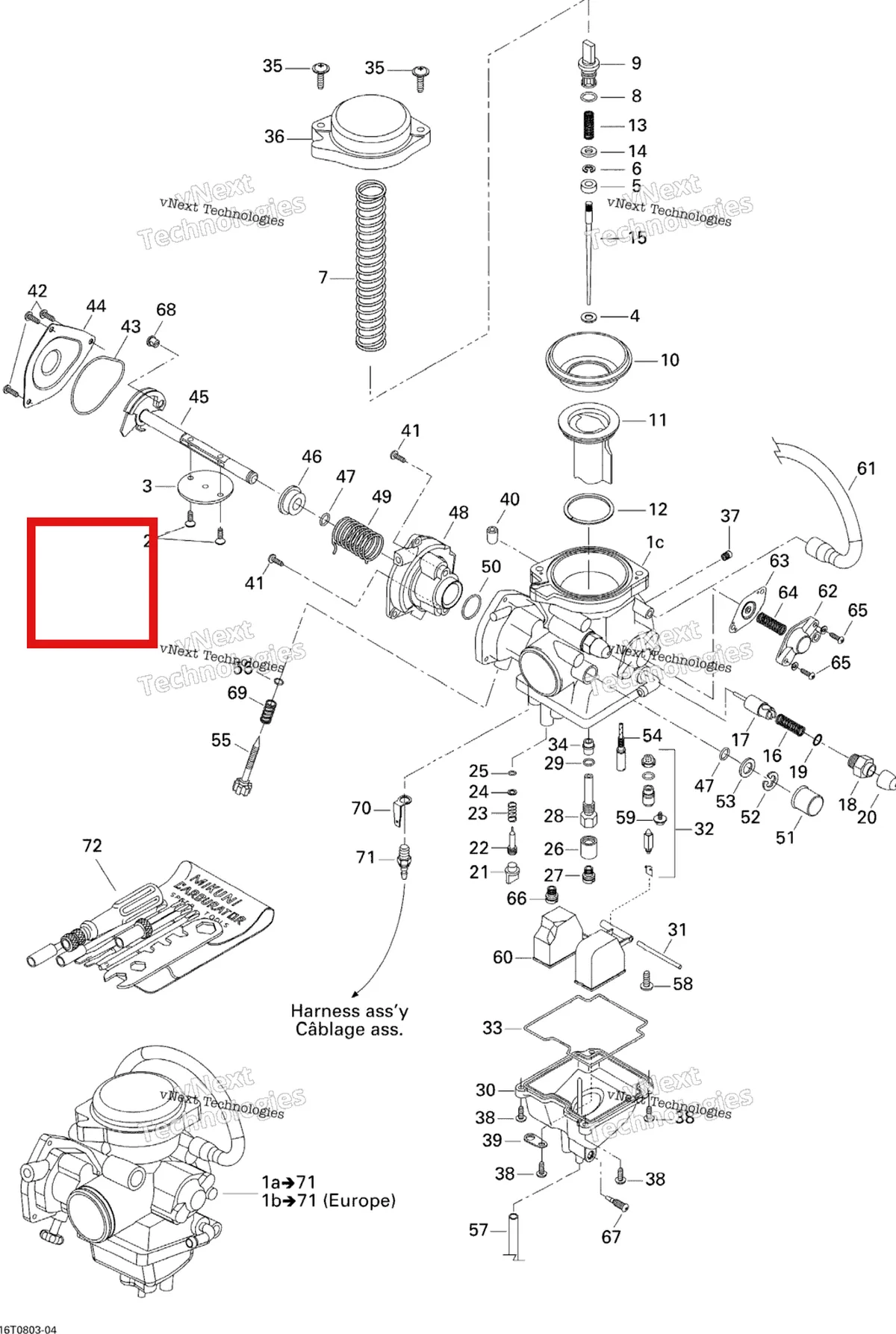 Деталь 707200091 на схеме узла 2008 Can-Am Outlander 400 STD Carburetor