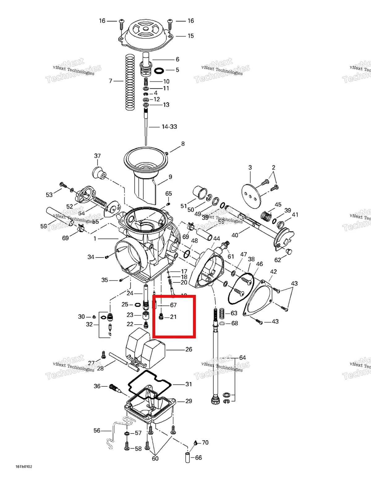 Деталь 707200118 на схеме узла 2001 Can-Am DS 650, 7404 Carburetor