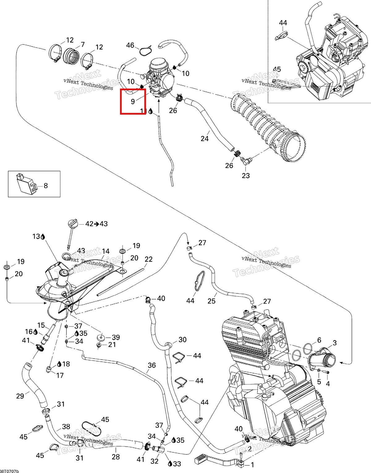 Деталь 707200142 на схеме узла 2007 Can-Am DS 650 X Engine 2