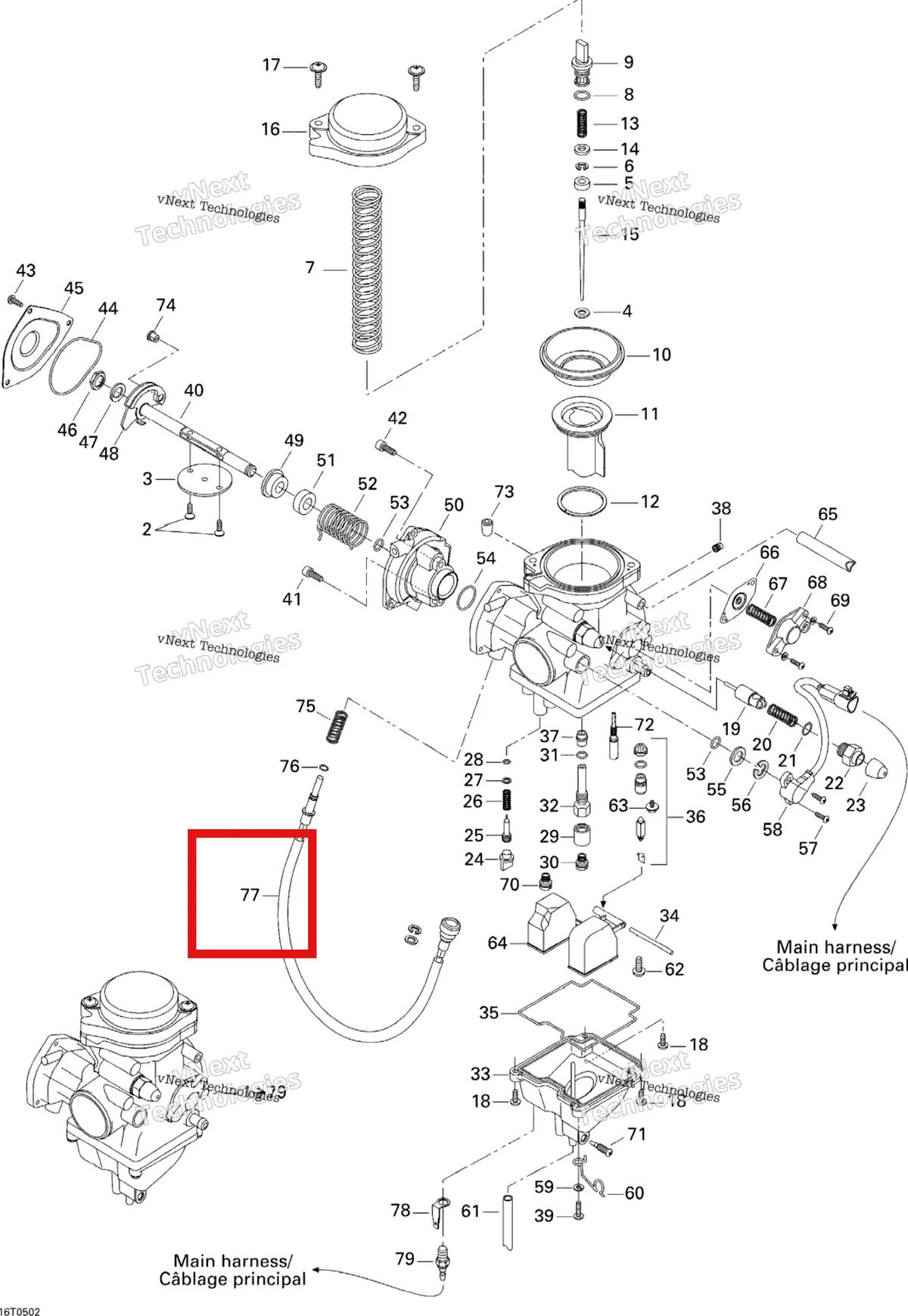 Деталь 707200146 на схеме узла 2005 Can-Am Traxter 5 Speed Carburetor
