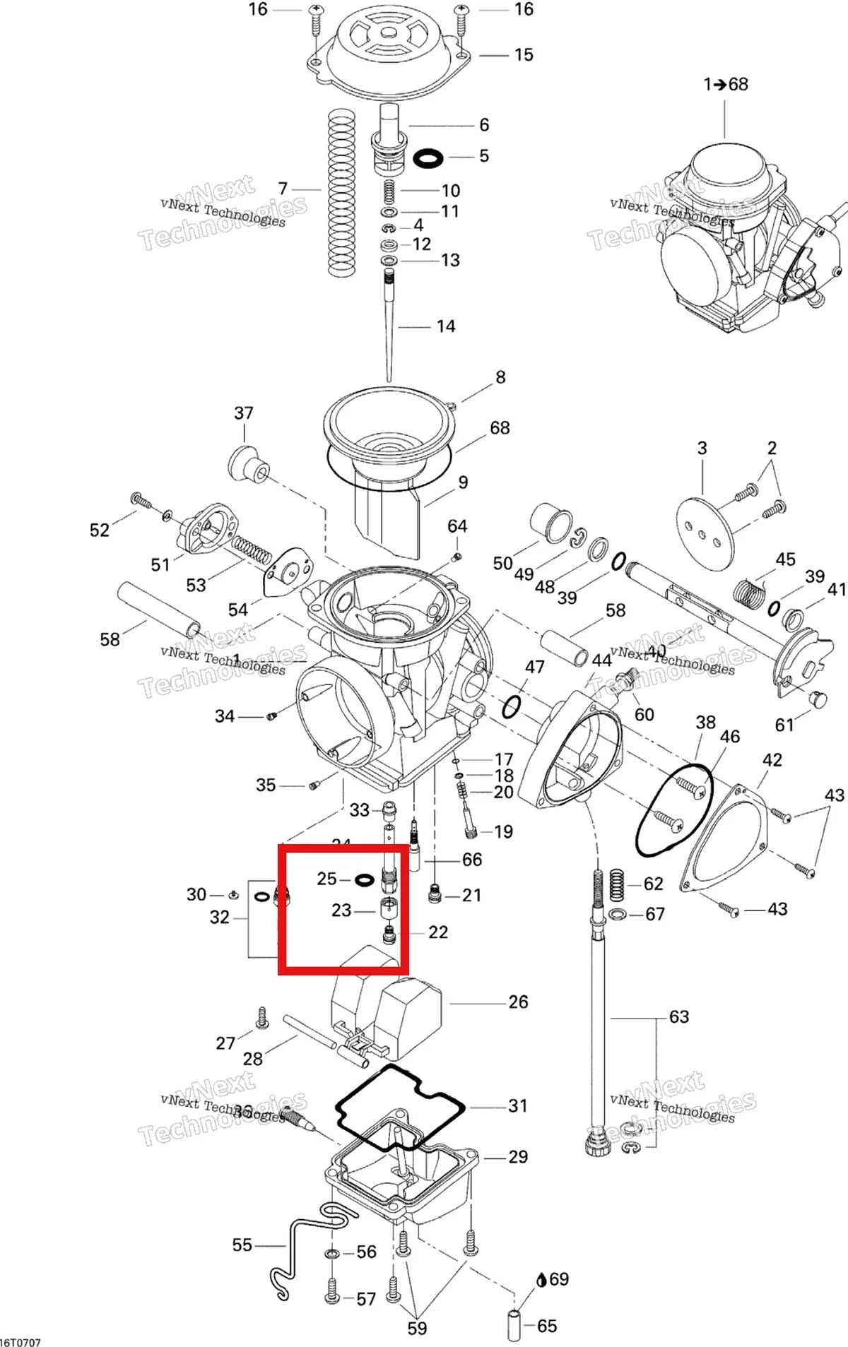 Деталь 707200148 на схеме узла 2007 Can-Am DS 650 X Carburetor