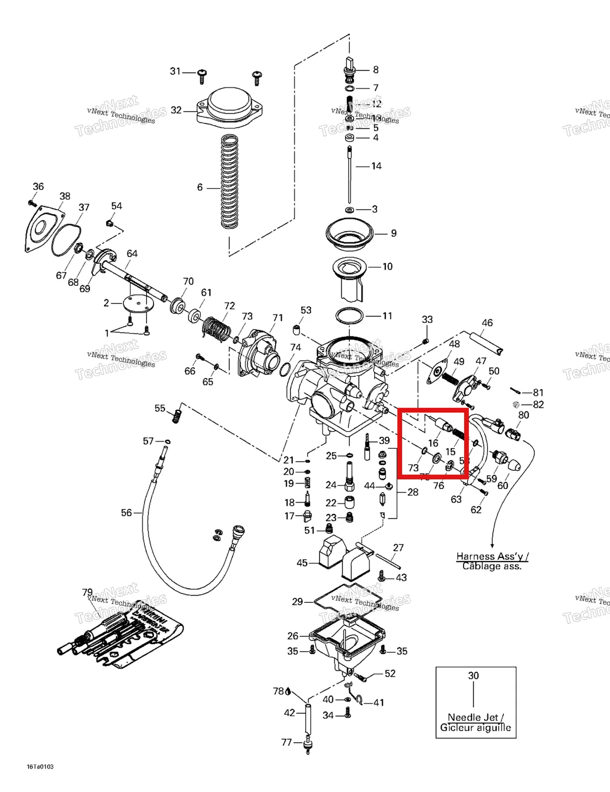 Деталь 707200150 на схеме узла 2001 Can-Am Traxter Autoshift Carburetor