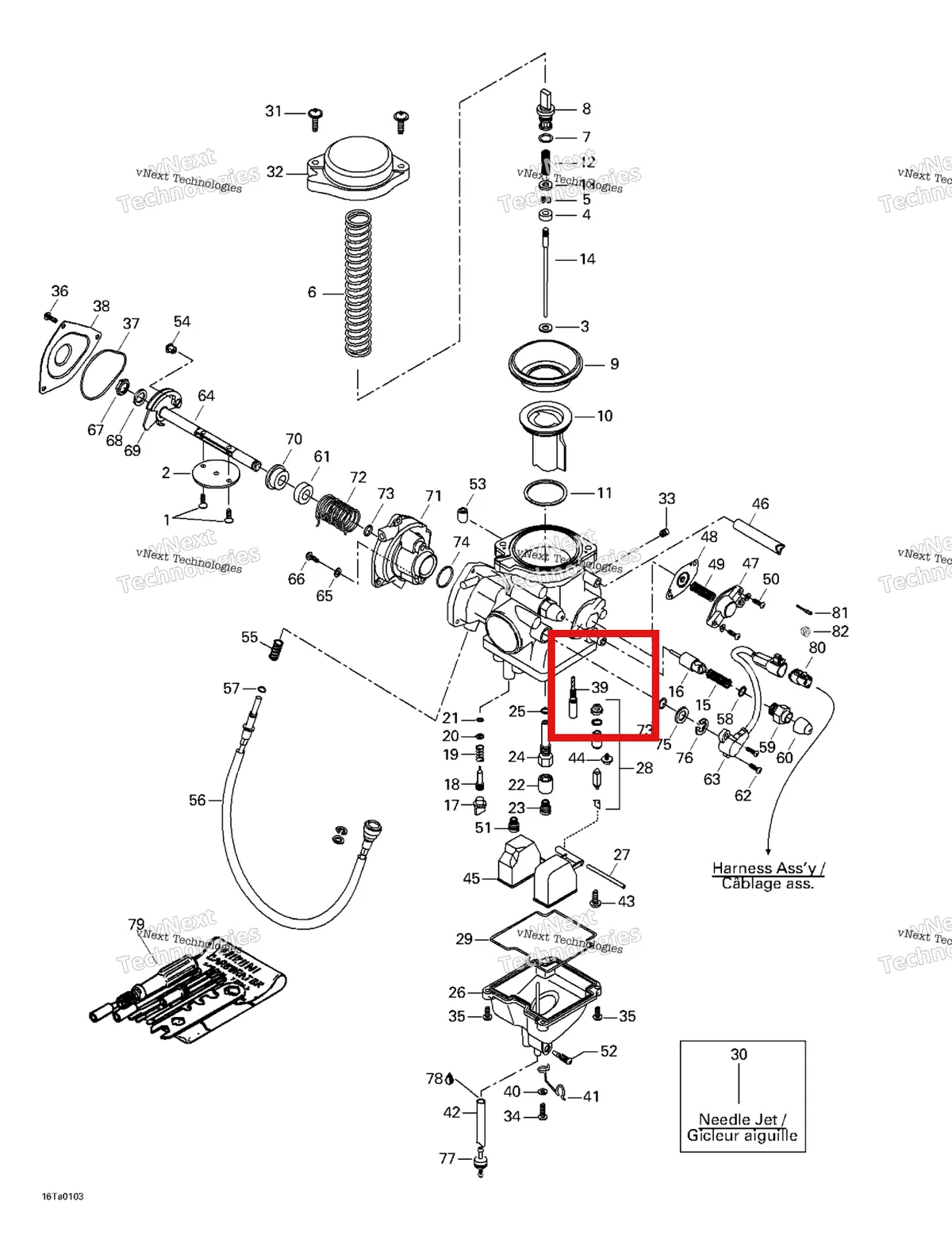 Деталь 707200151 на схеме узла 2001 Can-Am Traxter Autoshift Carburetor
