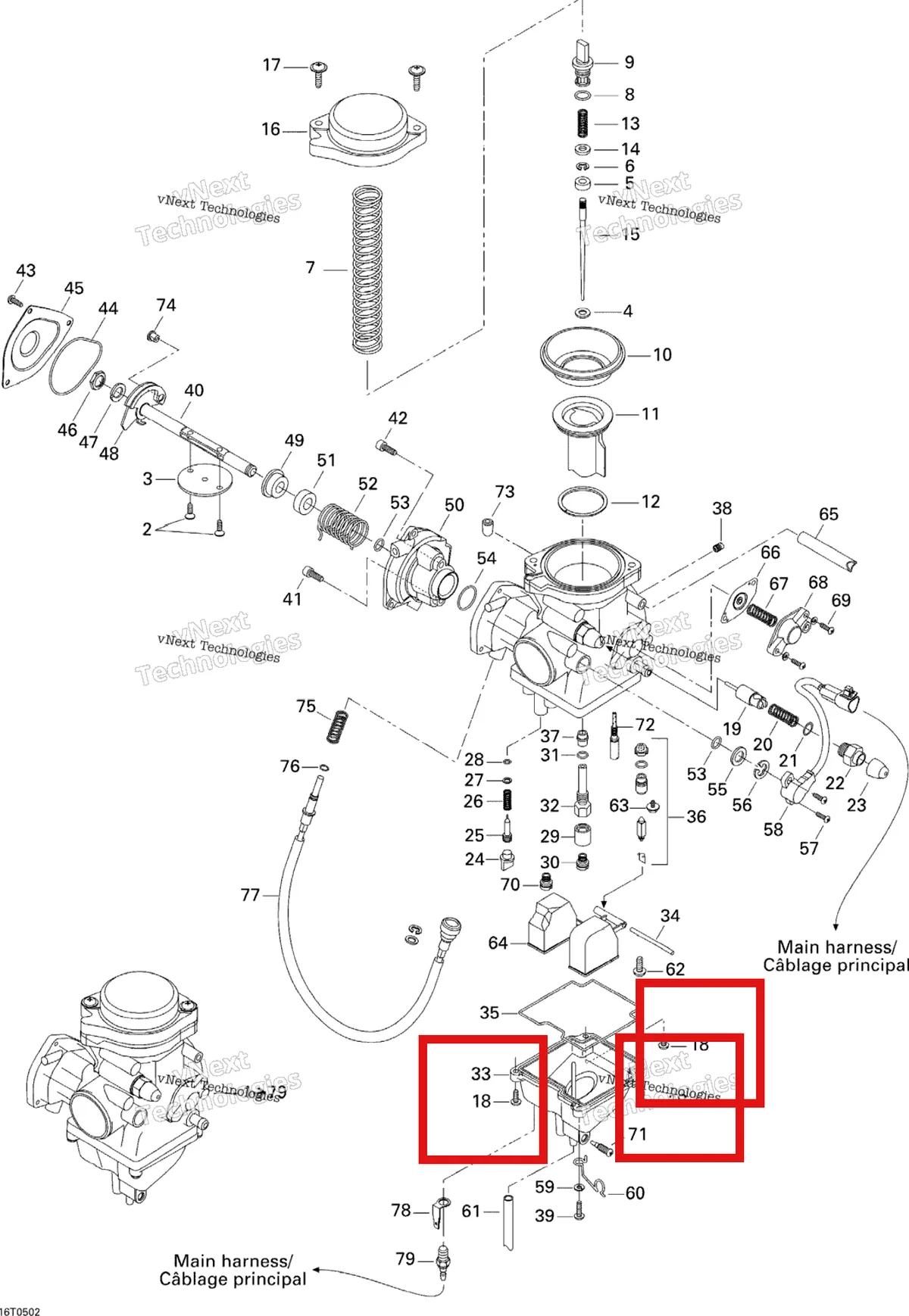 Деталь 707200153 на схеме узла 2005 Can-Am Traxter 5 Speed Carburetor