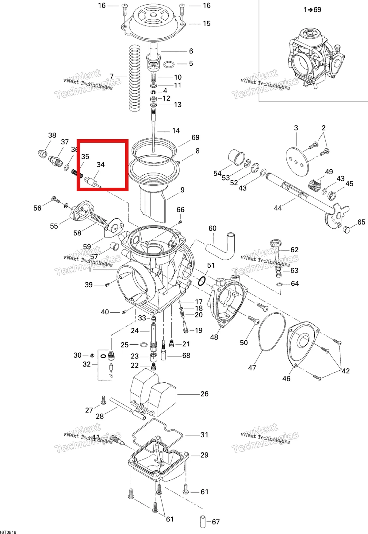 Деталь 707200176 на схеме узла Carburetor