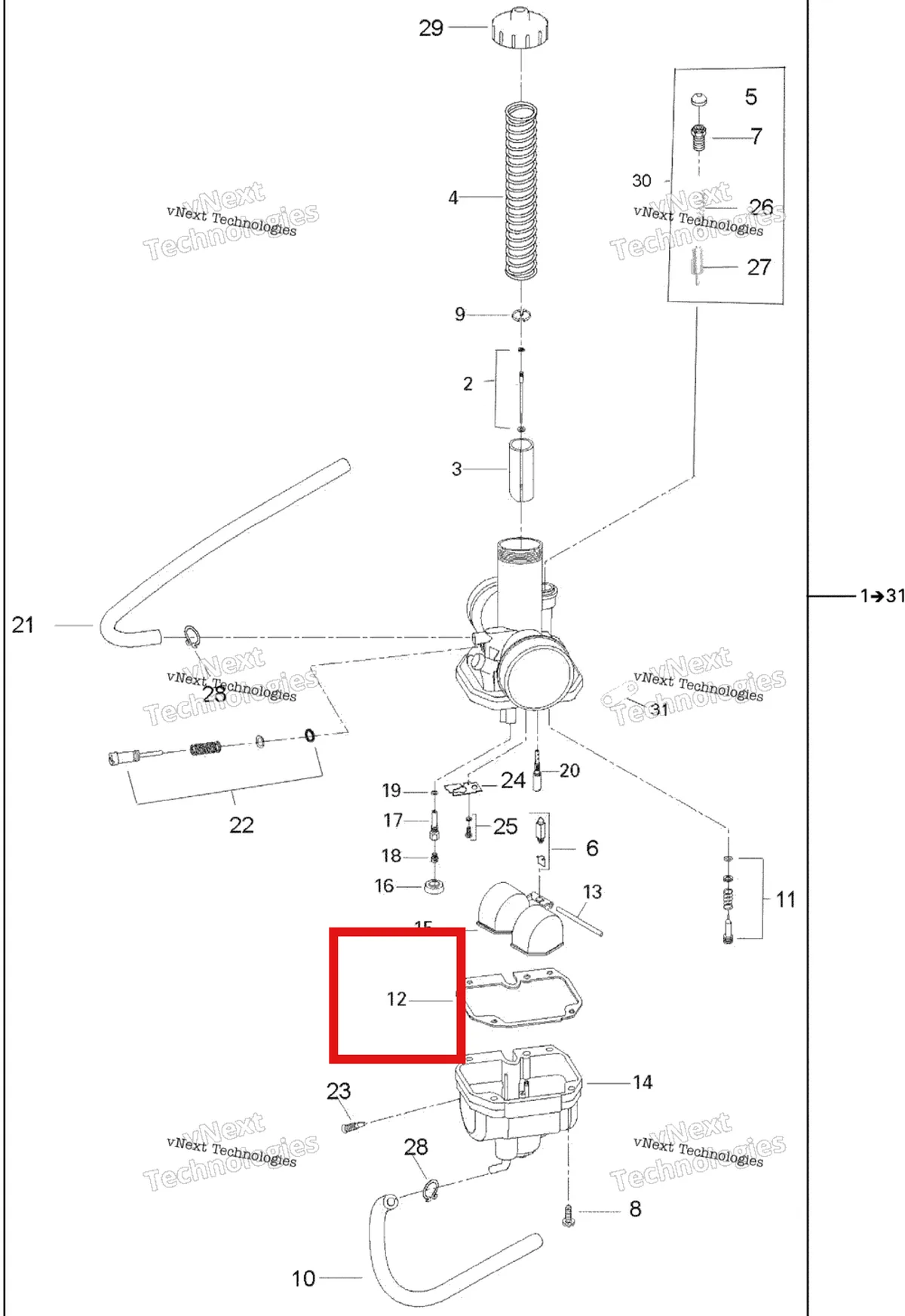 Деталь 707200206 на схеме узла 2006 Can-Am Rally 175 Carburetor