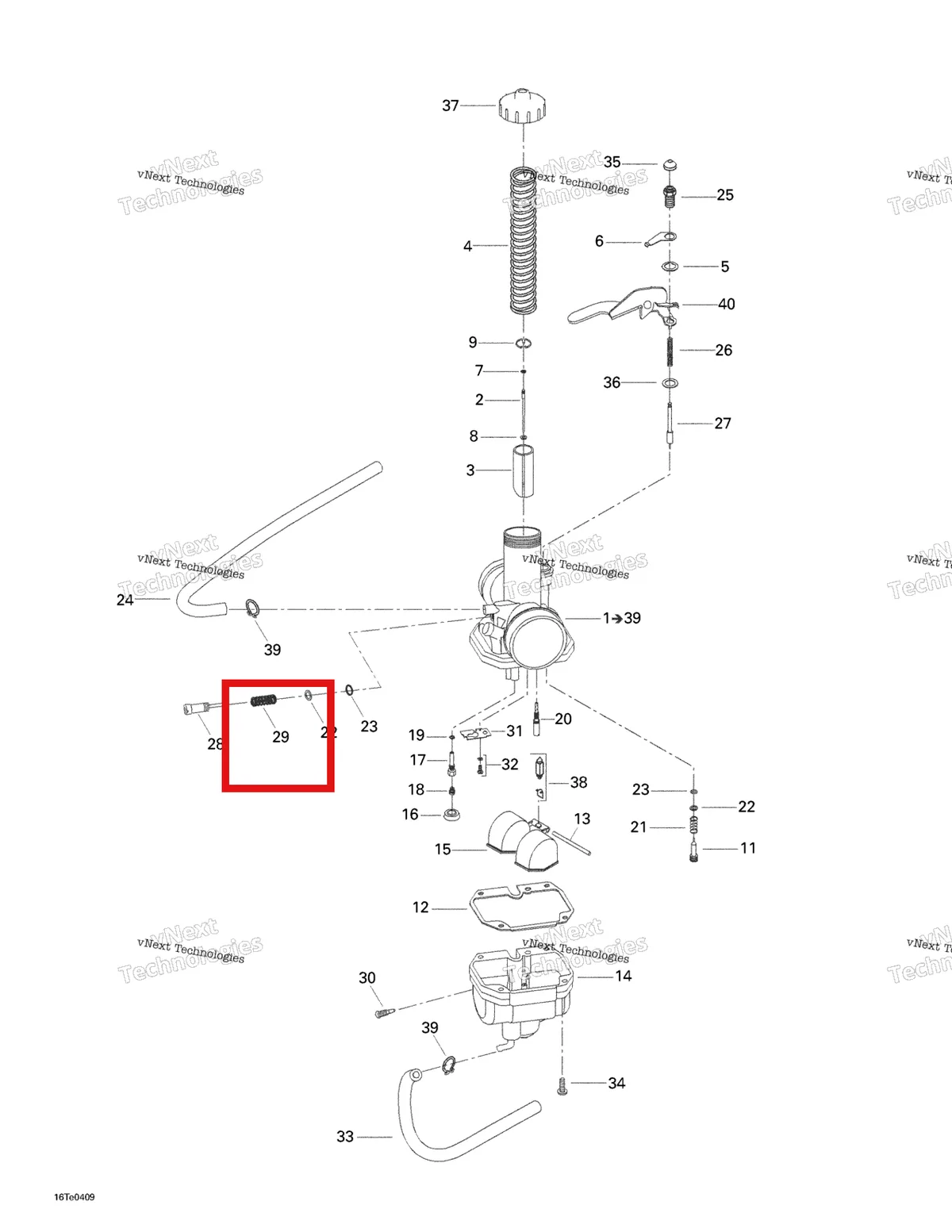 Деталь 707200216 на схеме узла 2004 Can-Am Rally 175 Carburetor