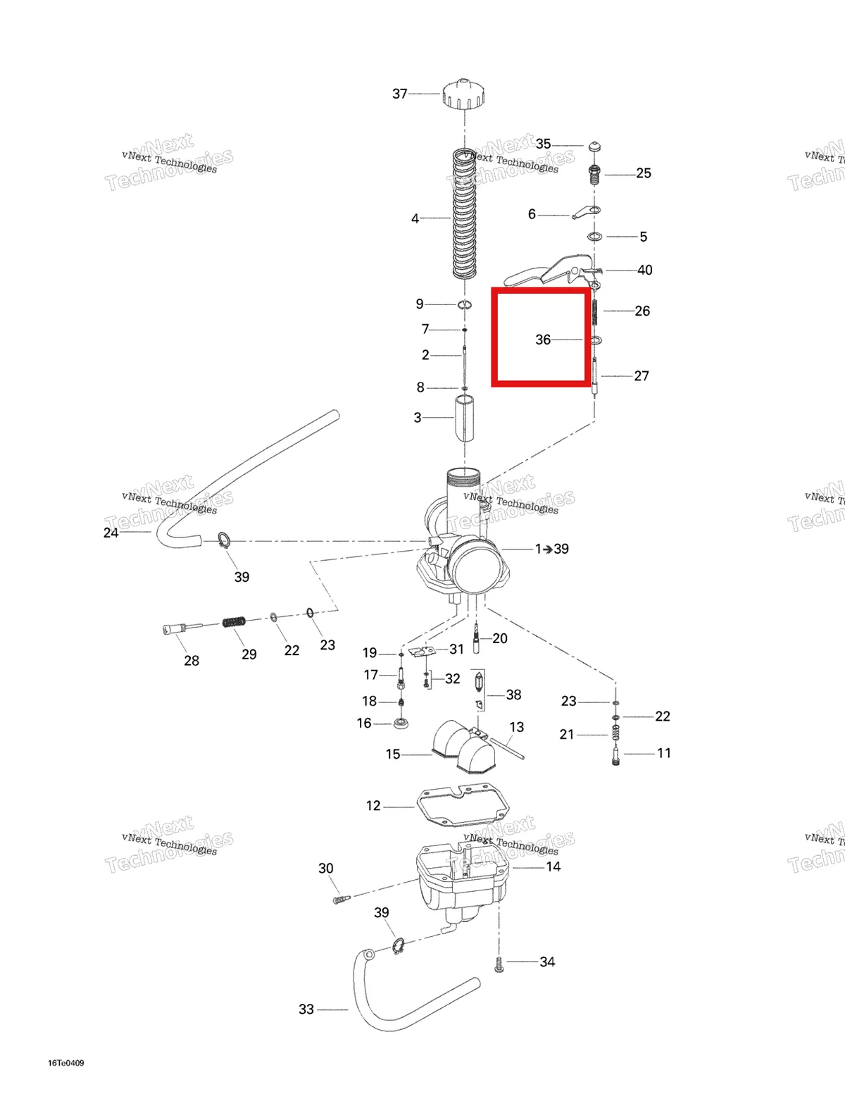 Деталь 707200219 на схеме узла 2004 Can-Am Rally 175 Carburetor