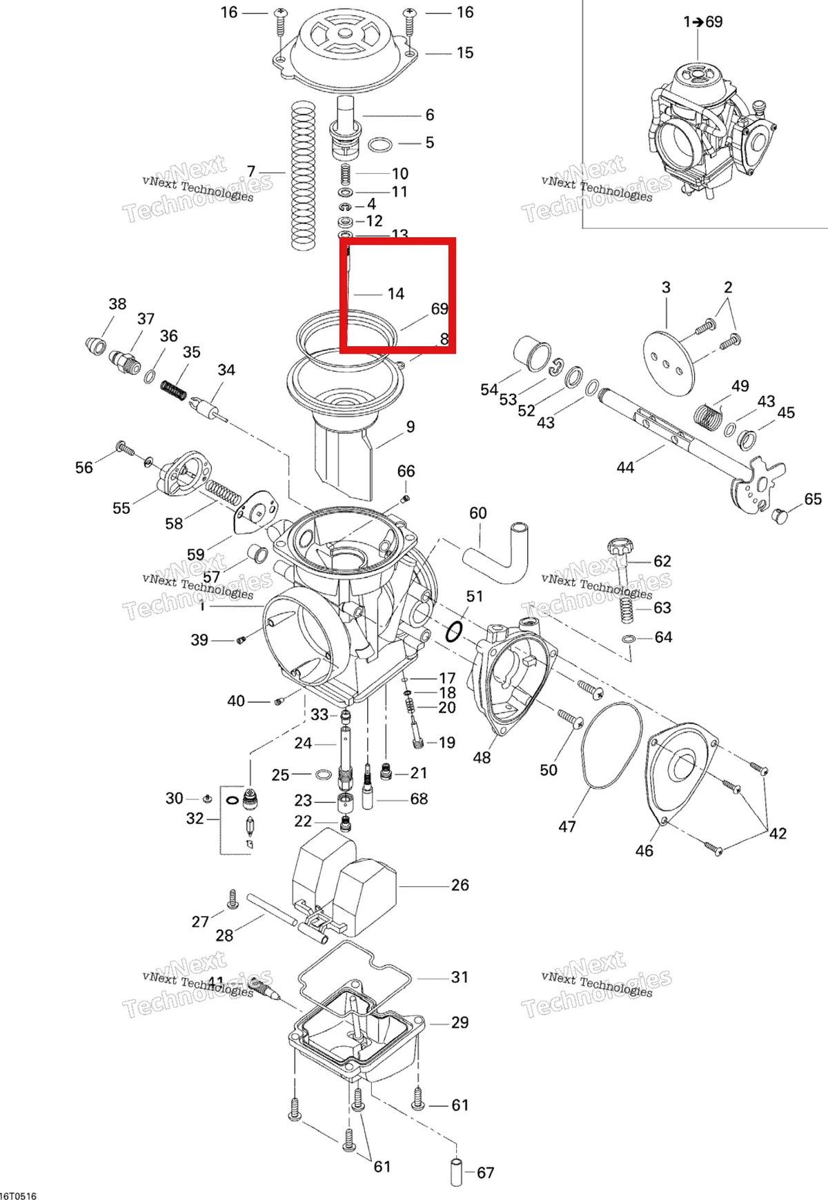 Деталь 707200292 на схеме узла Carburetor