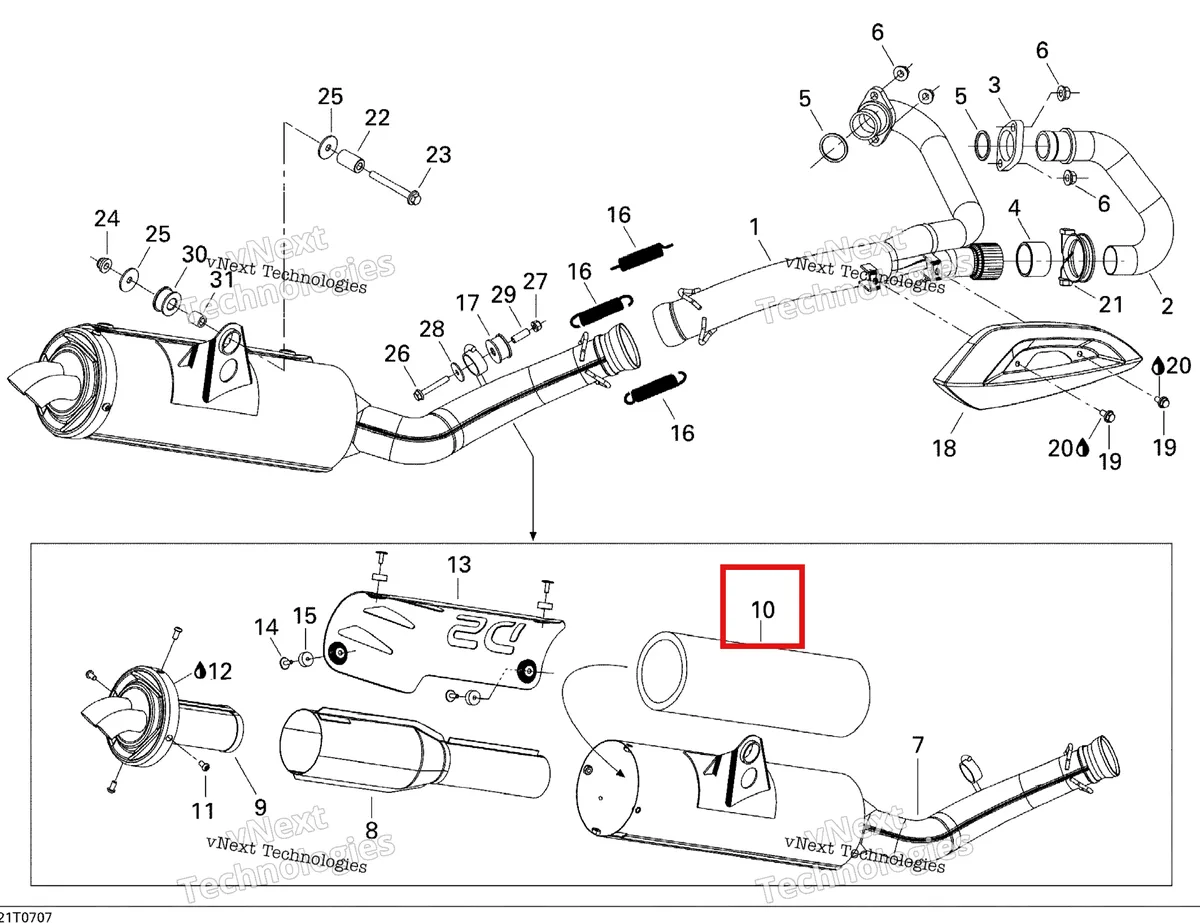 Деталь 707600089 на схеме узла 2007 Can-Am DS 650 X Exhaust System