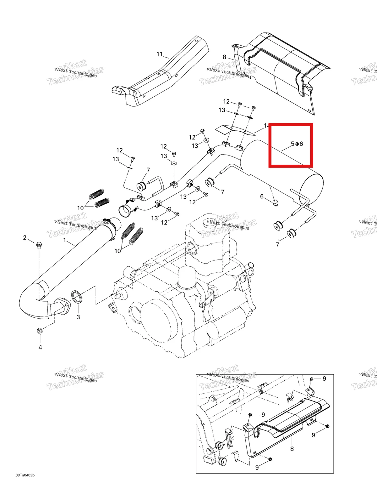 Деталь 707600093 на схеме узла 2004 Can-Am Traxter XL Exhaust System
