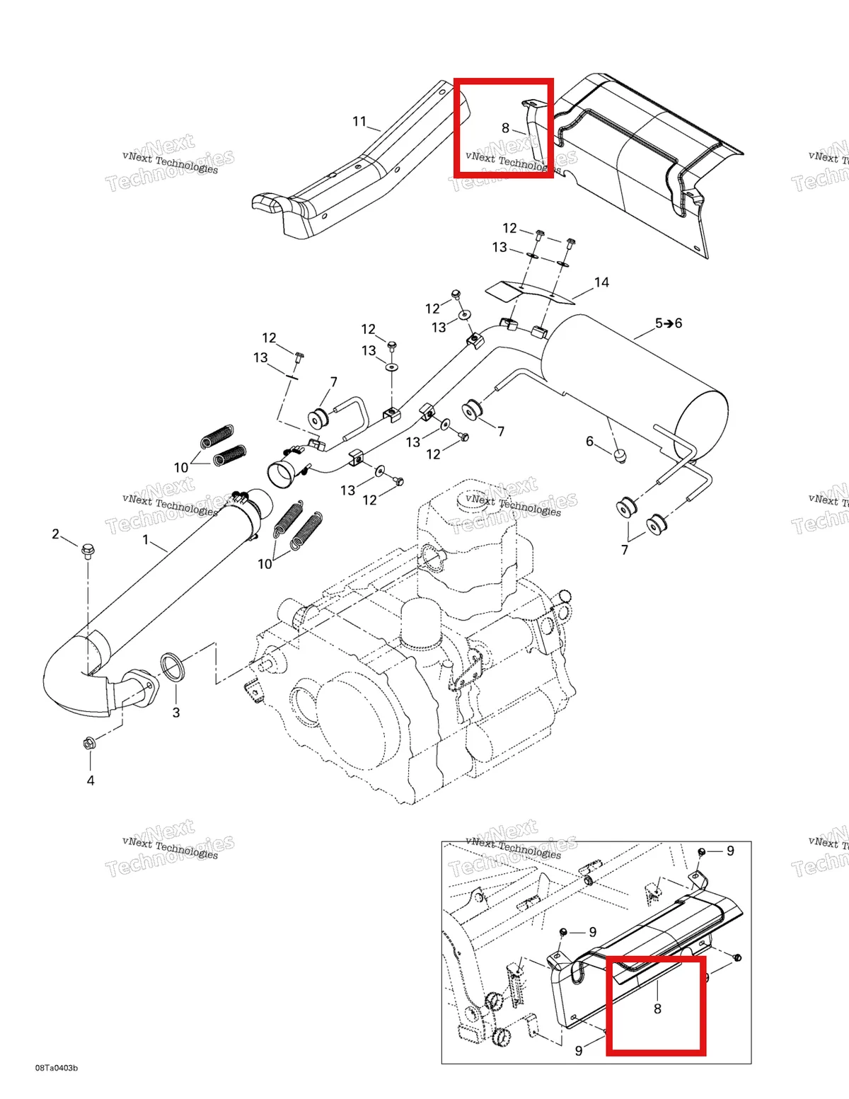 Деталь 707600094 на схеме узла 2004 Can-Am Traxter XL Exhaust System