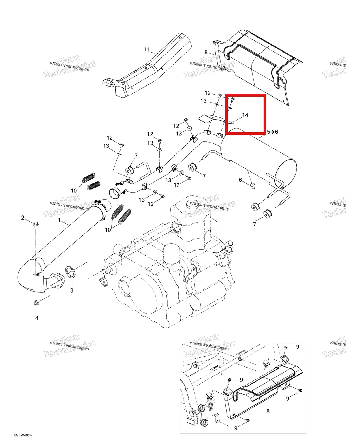 Деталь 707600148 на схеме узла 2004 Can-Am Traxter XL Exhaust System