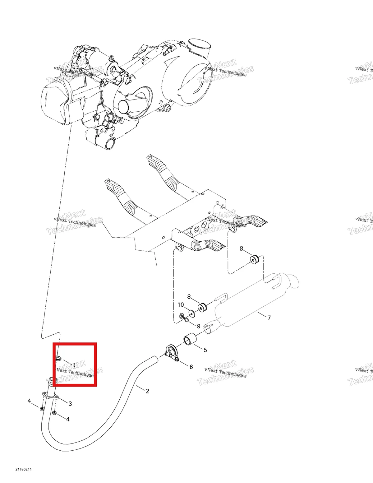 Деталь 707600166 на схеме узла 2003 Can-Am Rally Exhaust System